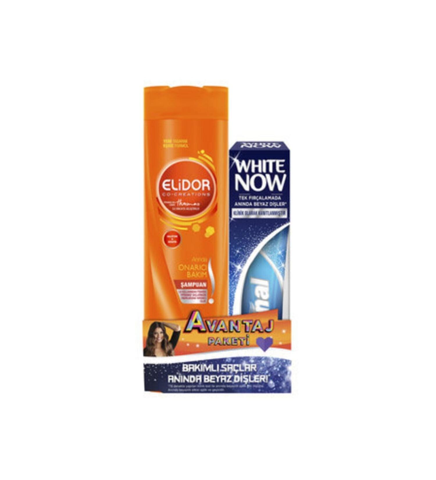Elidor Repair Shampoo 350 Ml + Signal White Now 75 ml