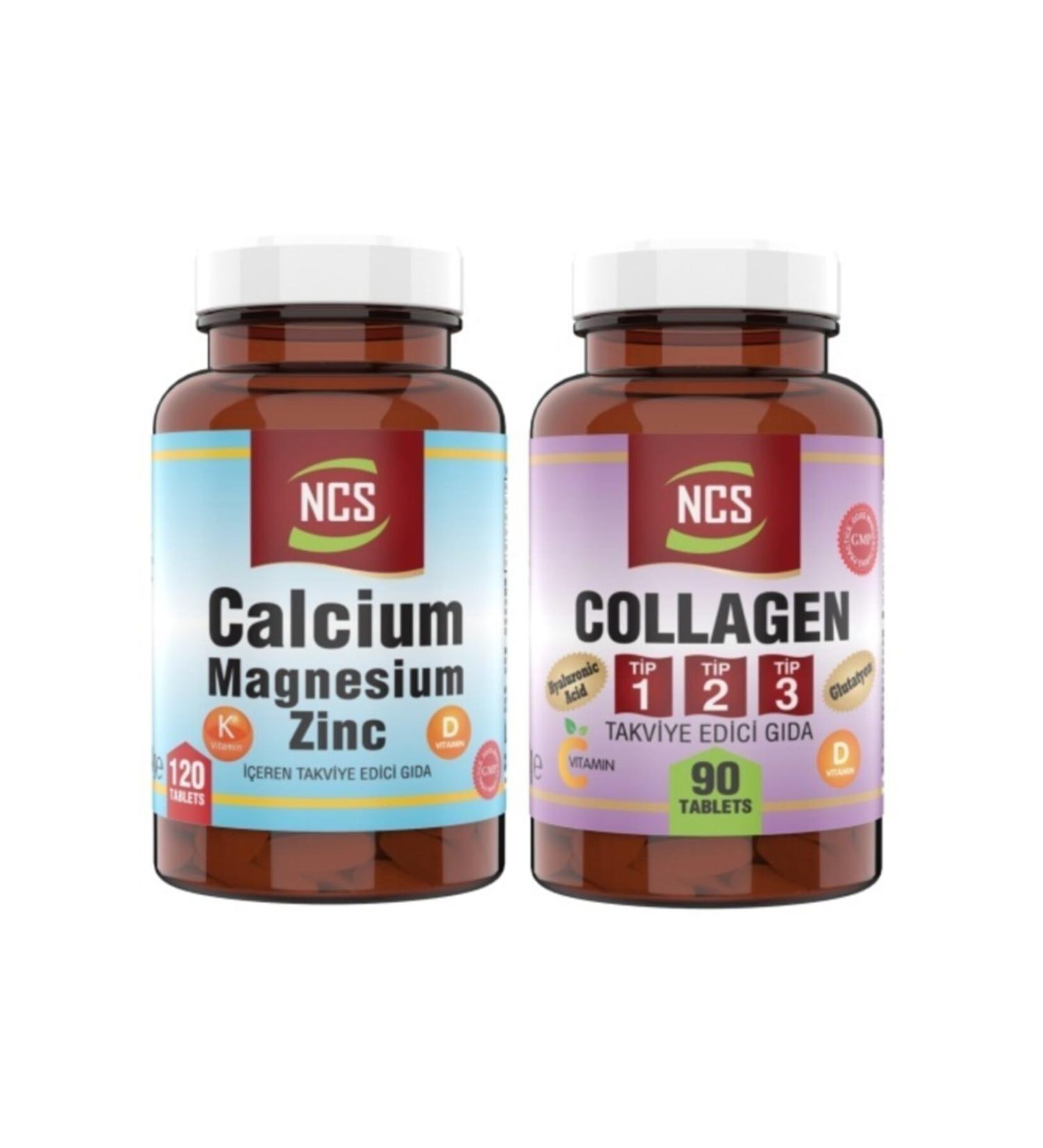 Ncs Collagen Type 1-2-3 (collagen) 90 Tablets Calcium Magnesium Zinc 120 Tablets Vitamin D&k - Buy Online on GoSupps.com
