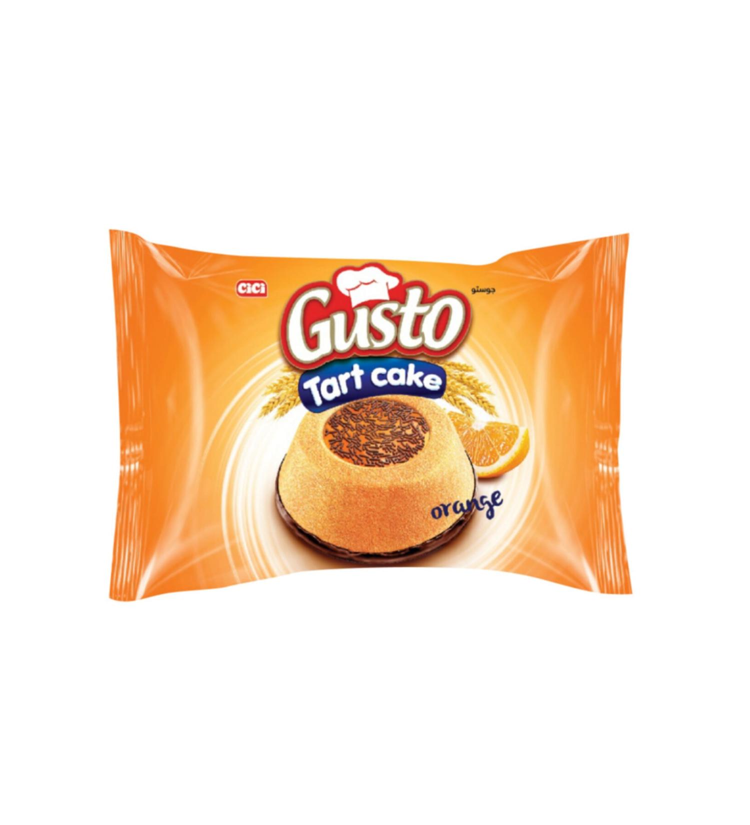 Elvan Cici Gusto Tart Cake with Orange Jelly 50 Gr. 24 Pieces (1 BOX)
