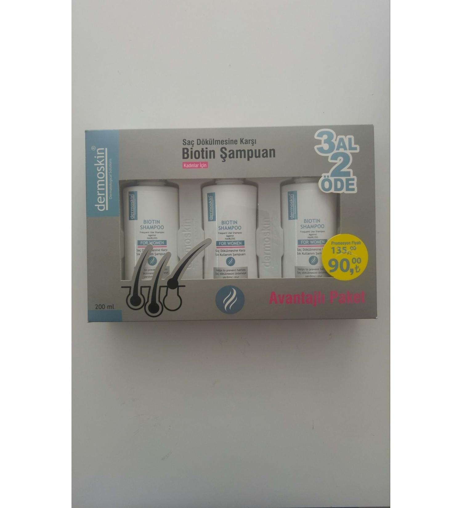 Dermoskin Buy 3 Get 2 Anti Hair Loss Biotin Shampoo for Women