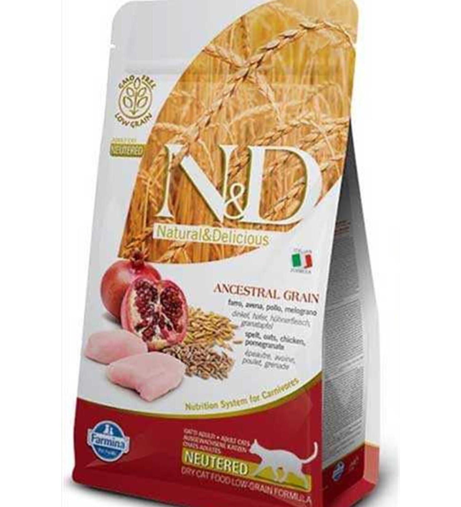 N & D Nd Low Grain Chicken and Pomegranate Sterilized Cat Food 5 Kg