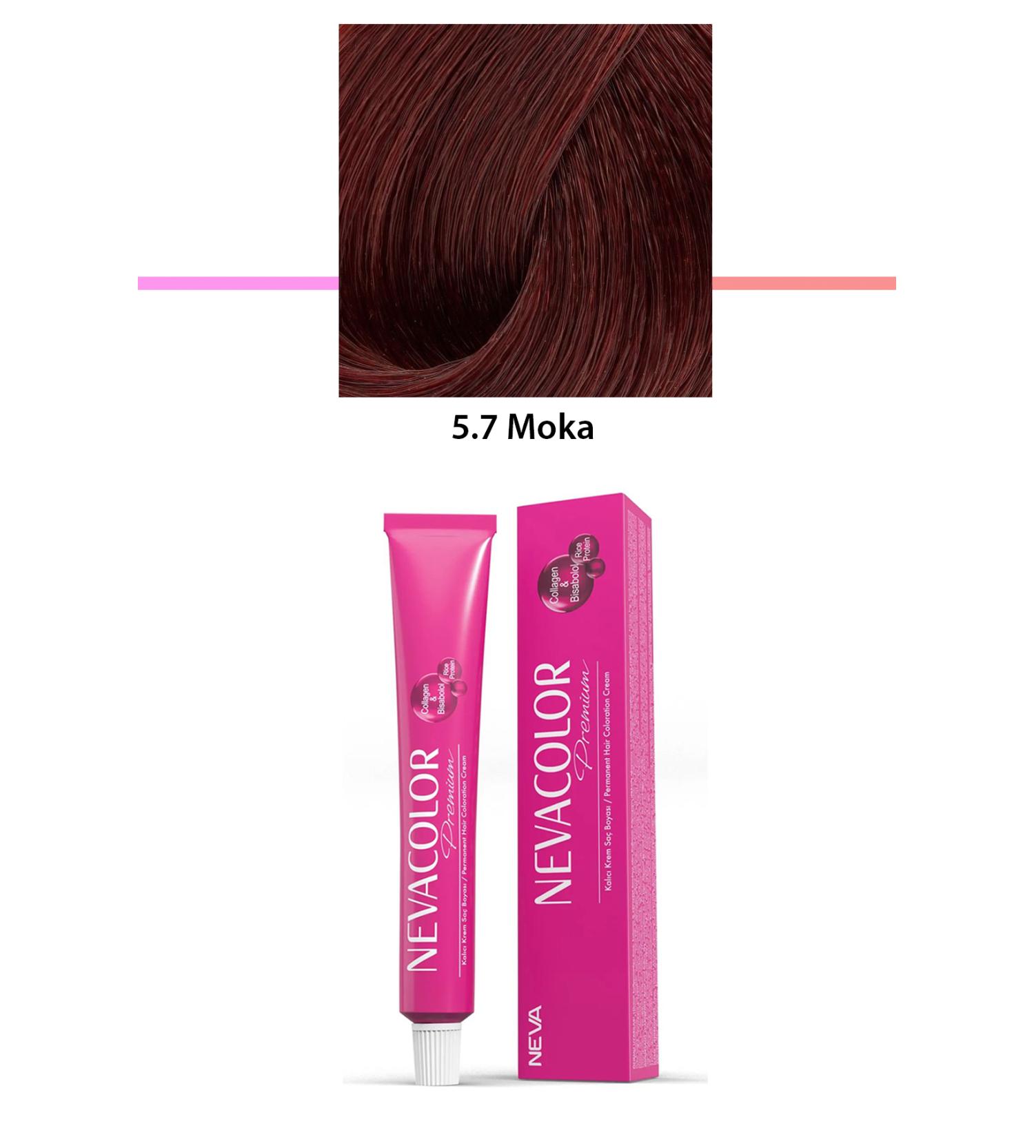 Premium 5.7 Moka - Permanent Cream Hair Dye 50 g Tube