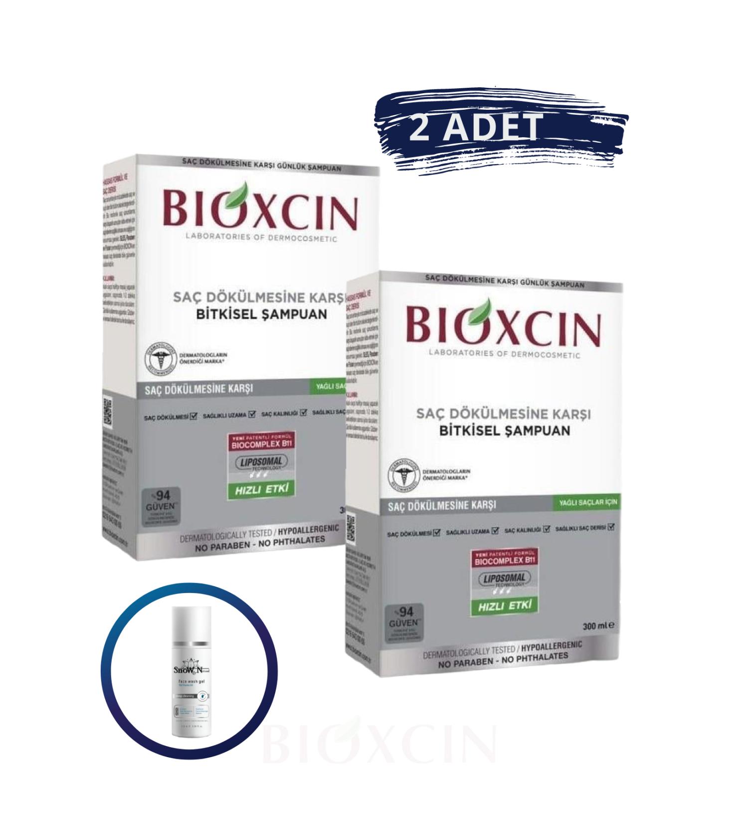 Bioxcin Genesis Shampoo 300 ML Oily Hair (2)PCS + (1 PCS 100ML Facial Cleansing Gel) /set1352