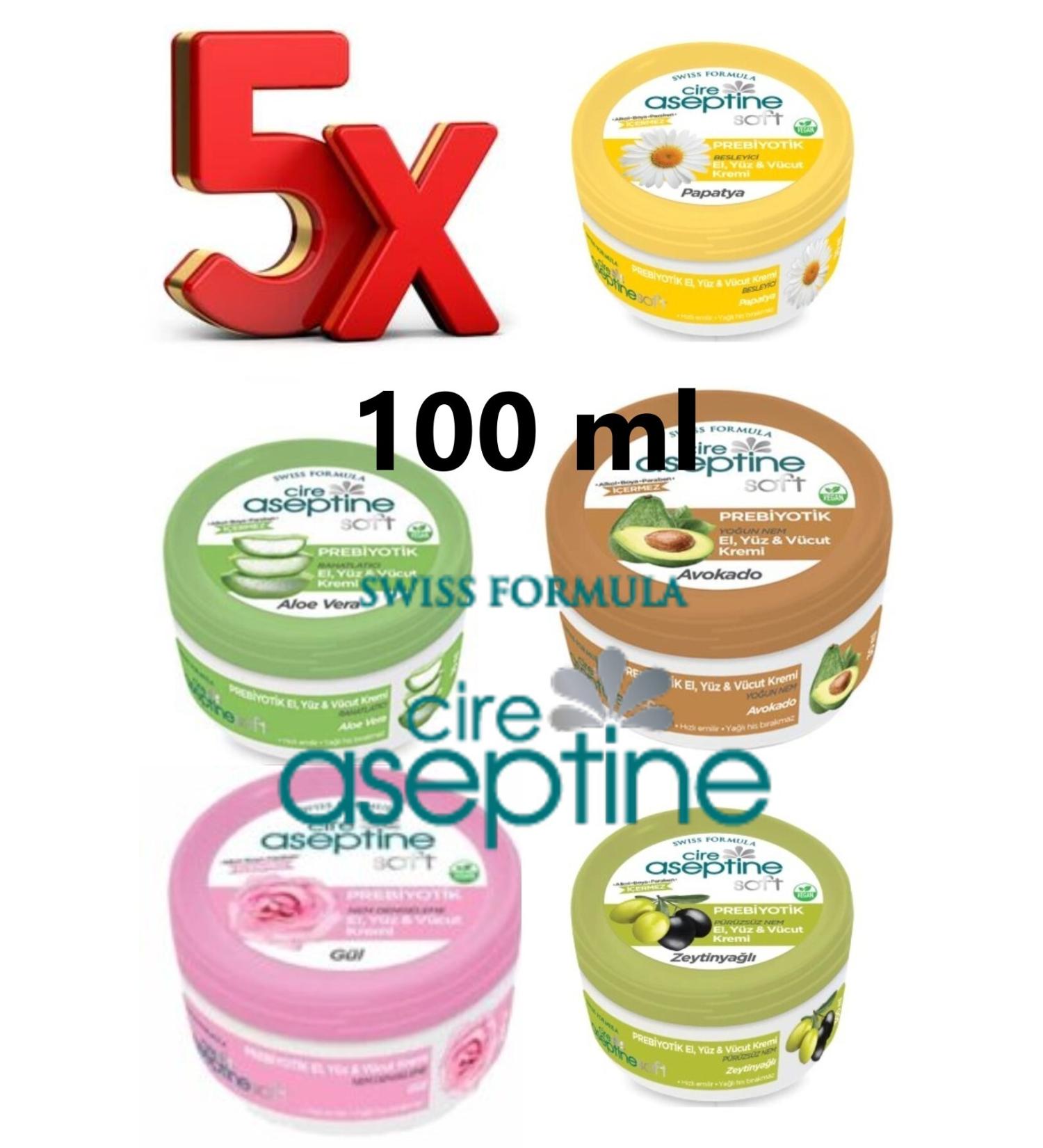 Cire Aseptine 5 X Soft Prebiotic Hand Face & Body Cream 100 Ml