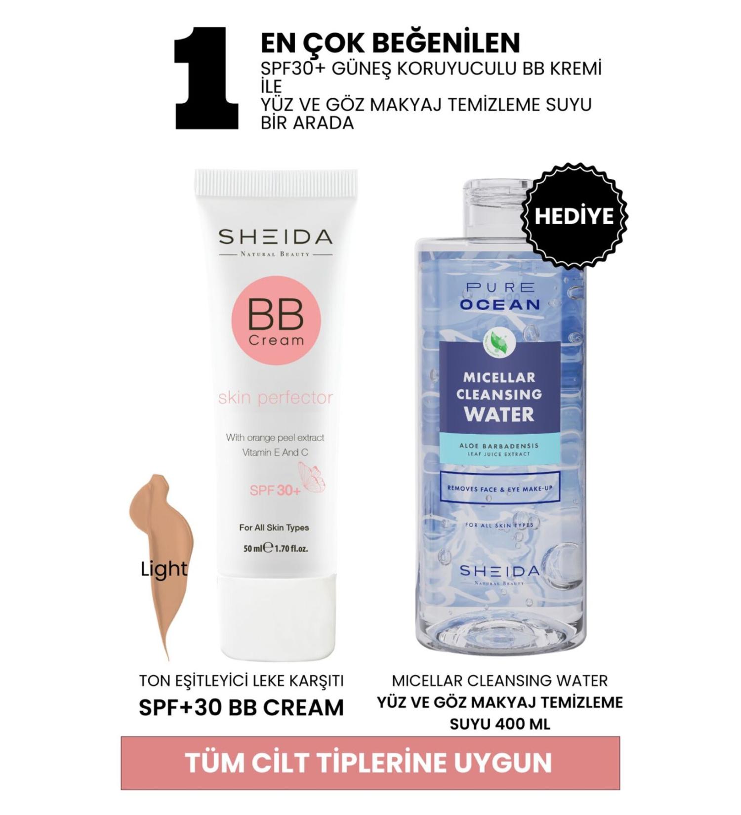 Sheida Bb Cream Dark (DARK COLOR) - SPF30 Protection Blemish Repair - Makeup Remover Water Gift - Buy Online on GoSupps.com