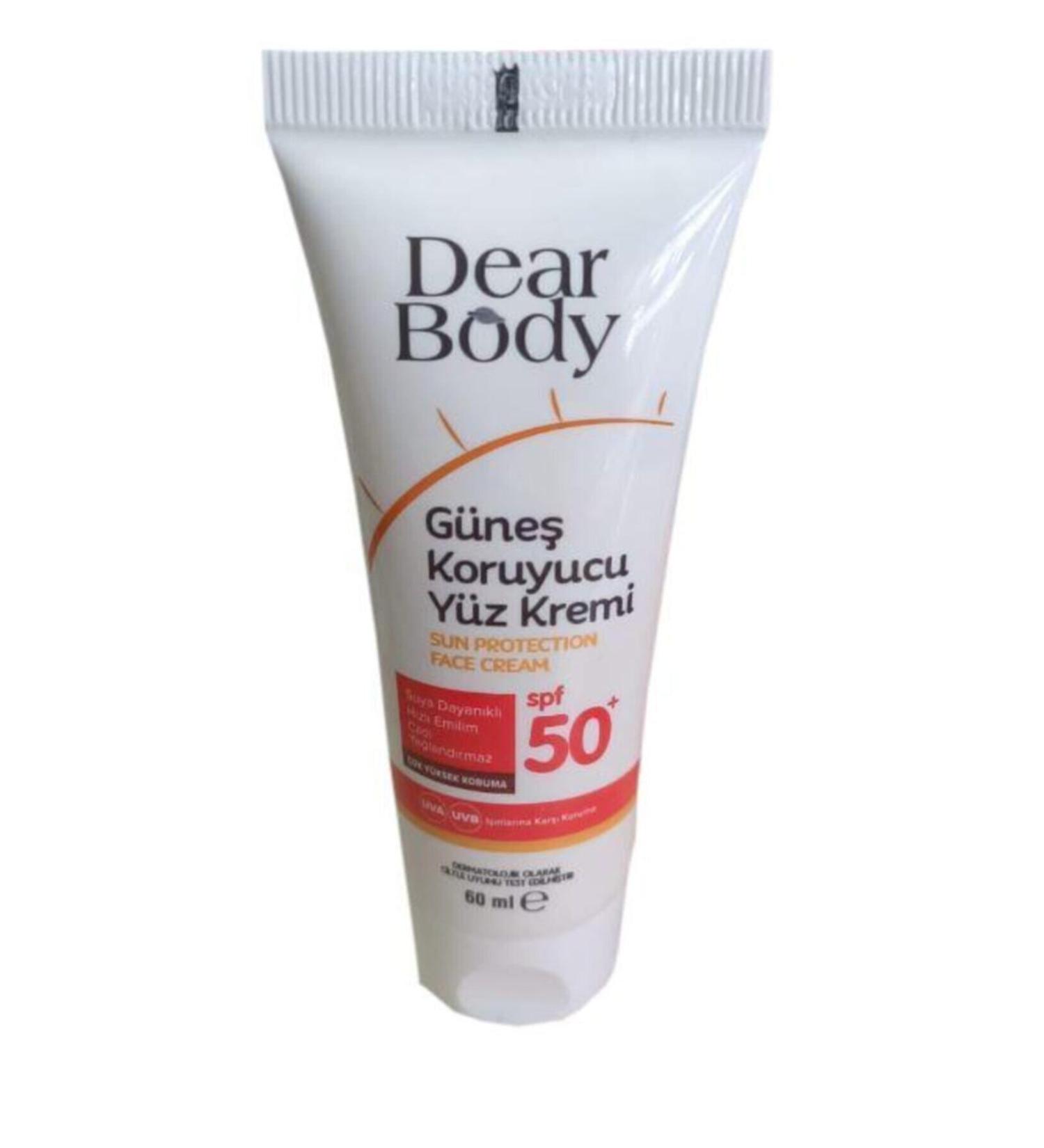 dear body sun protection face cream 60 ml spf 50+