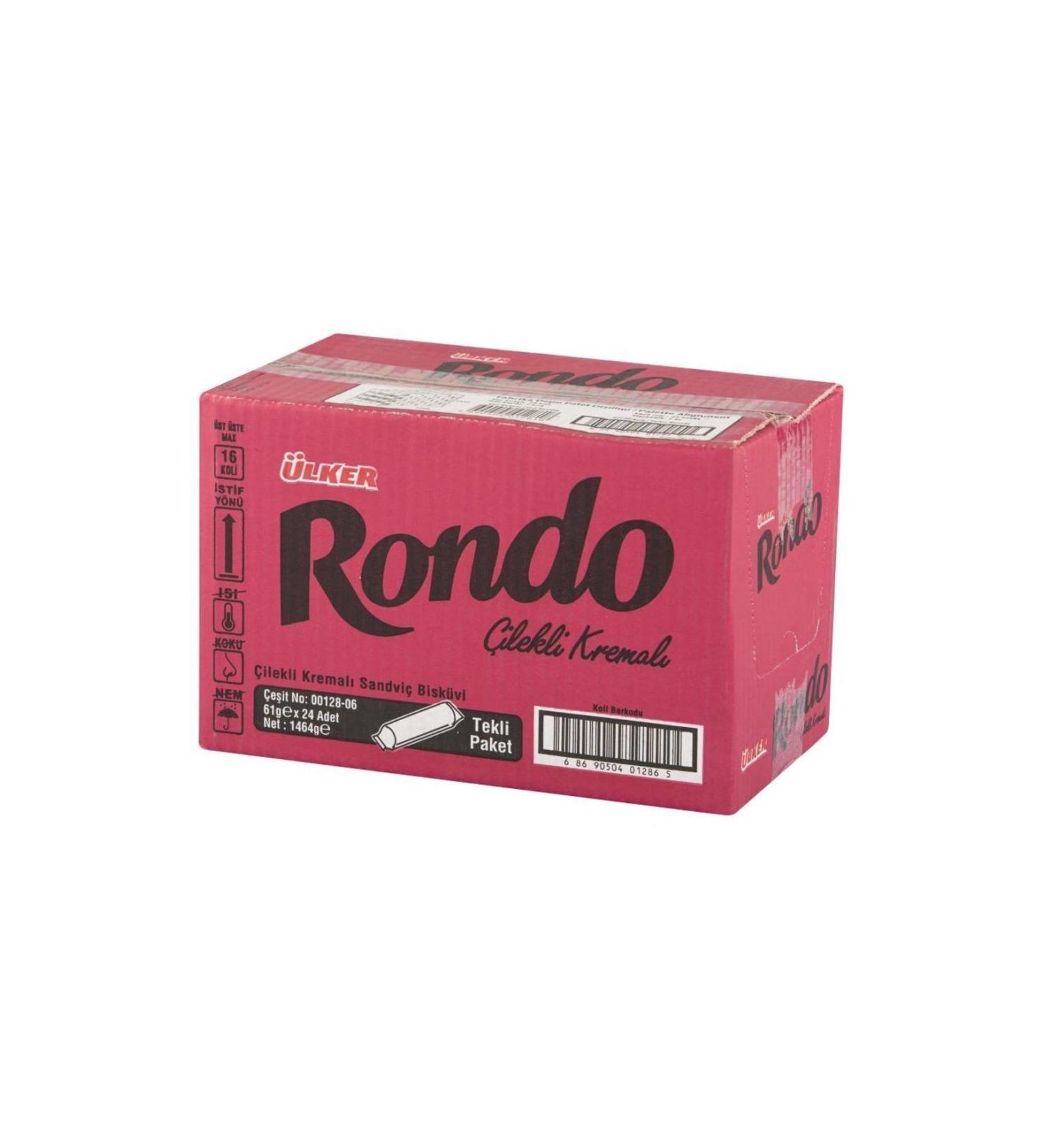 Ulker Rondo Strawberry Flavored Biscuits 76 Gr (24 Pieces)