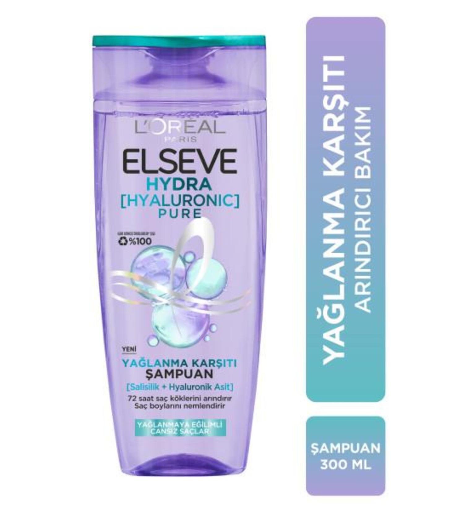 L'Oreal Paris L'Or al Paris Elseve Hydra Hyaluronic Pure Anti-Oily Purifying Shampoo with Salicylic Acid