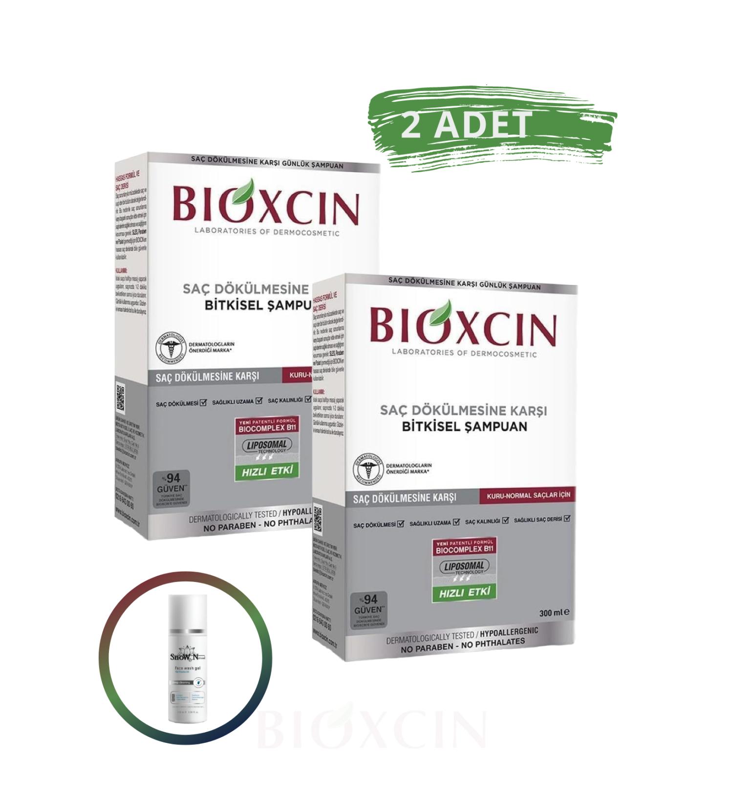 Bioxcin Genesis Shampoo 300 ML Dry / Normal Hair (2 PCS) '&' (1 PCS Facial Cleansing Gel) -set1359