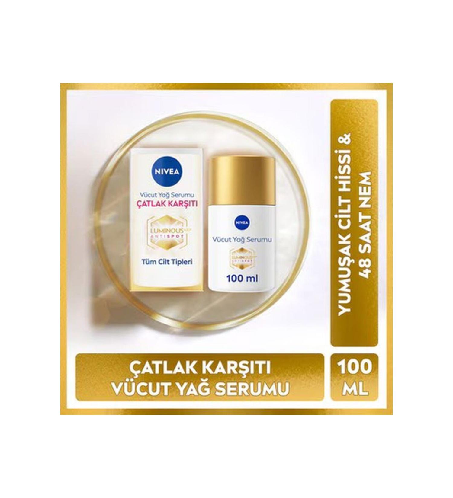 NIVEA Luminous630 Anti-Stretch Moisturizing Body Oil Serum 100 ml - Buy Online on GoSupps.com