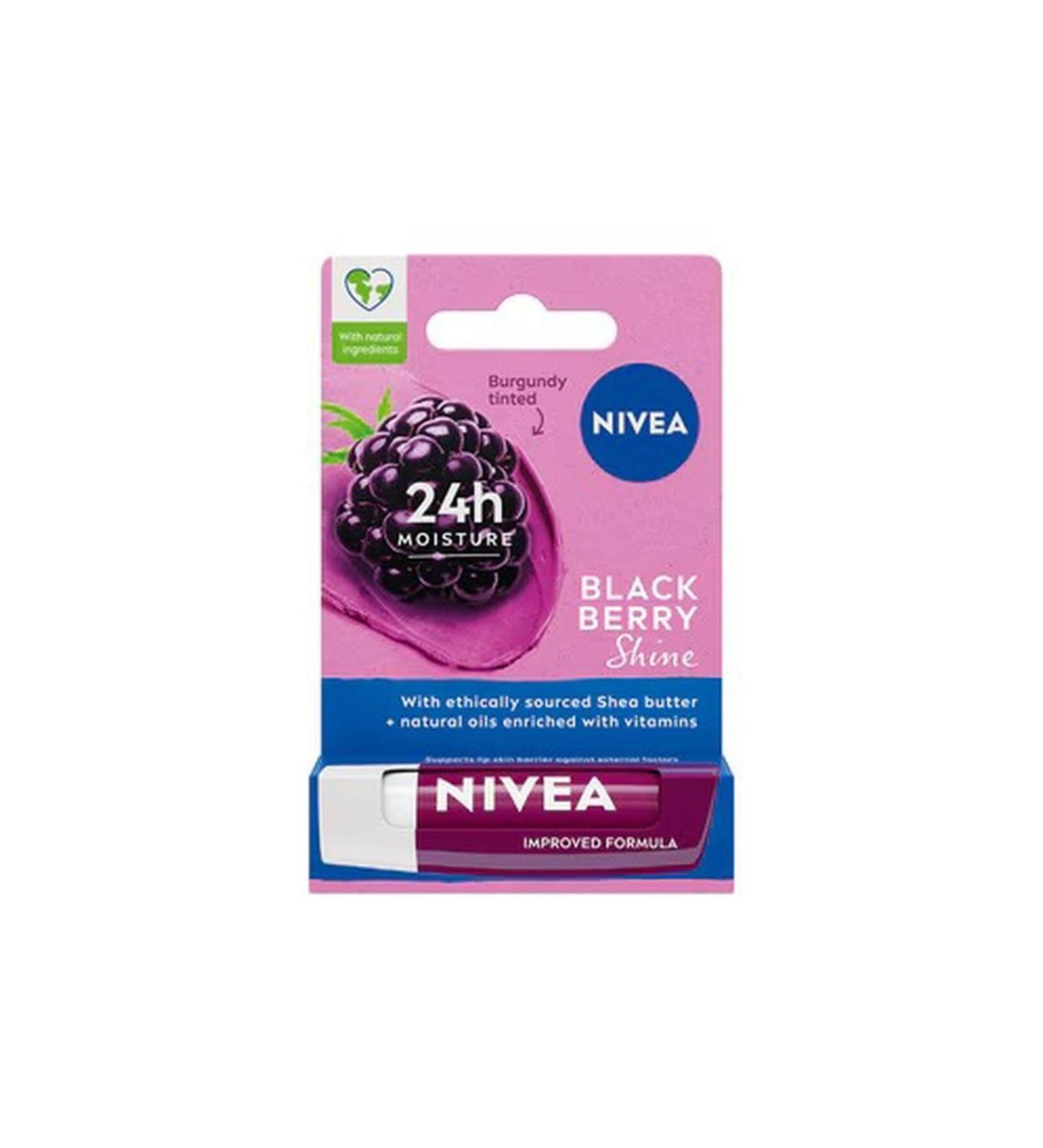 NIVEA Blackberry Lip Care Cream and Gloss 4.8 g