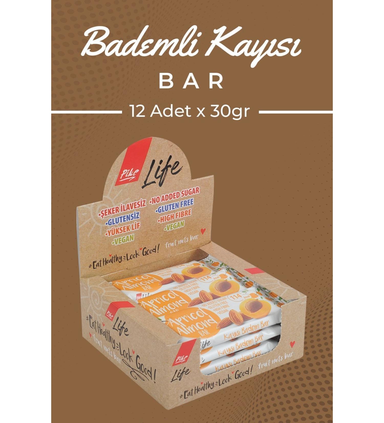 Pike Life Gluten Free Vegan Apricot Almond Bar 30g Box of 12