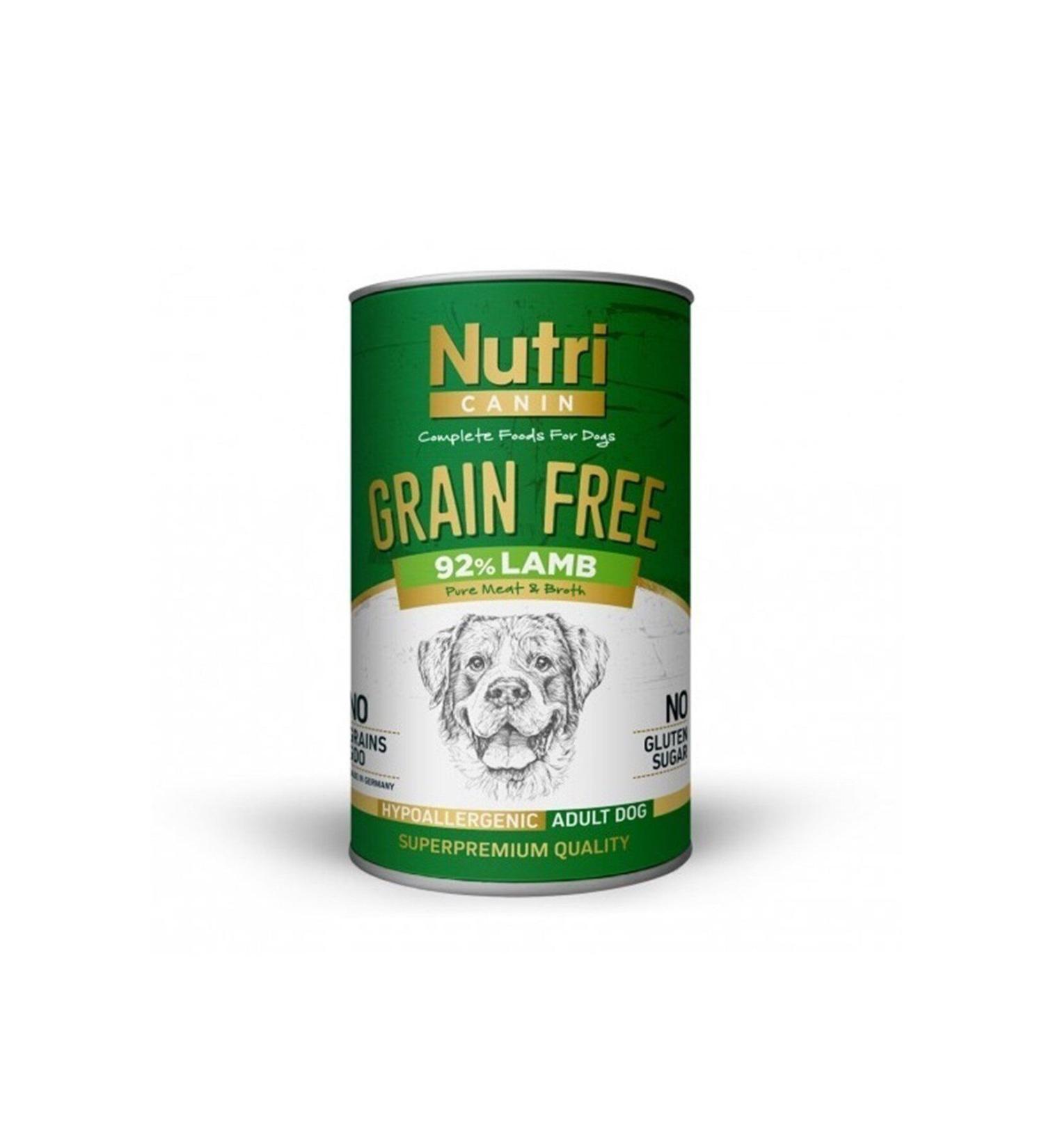 Nutri Canine Nutri Canin Grain-Free Lamb Meat and Potato Dog Canned Food 400 Gr (SKT.10.2024)