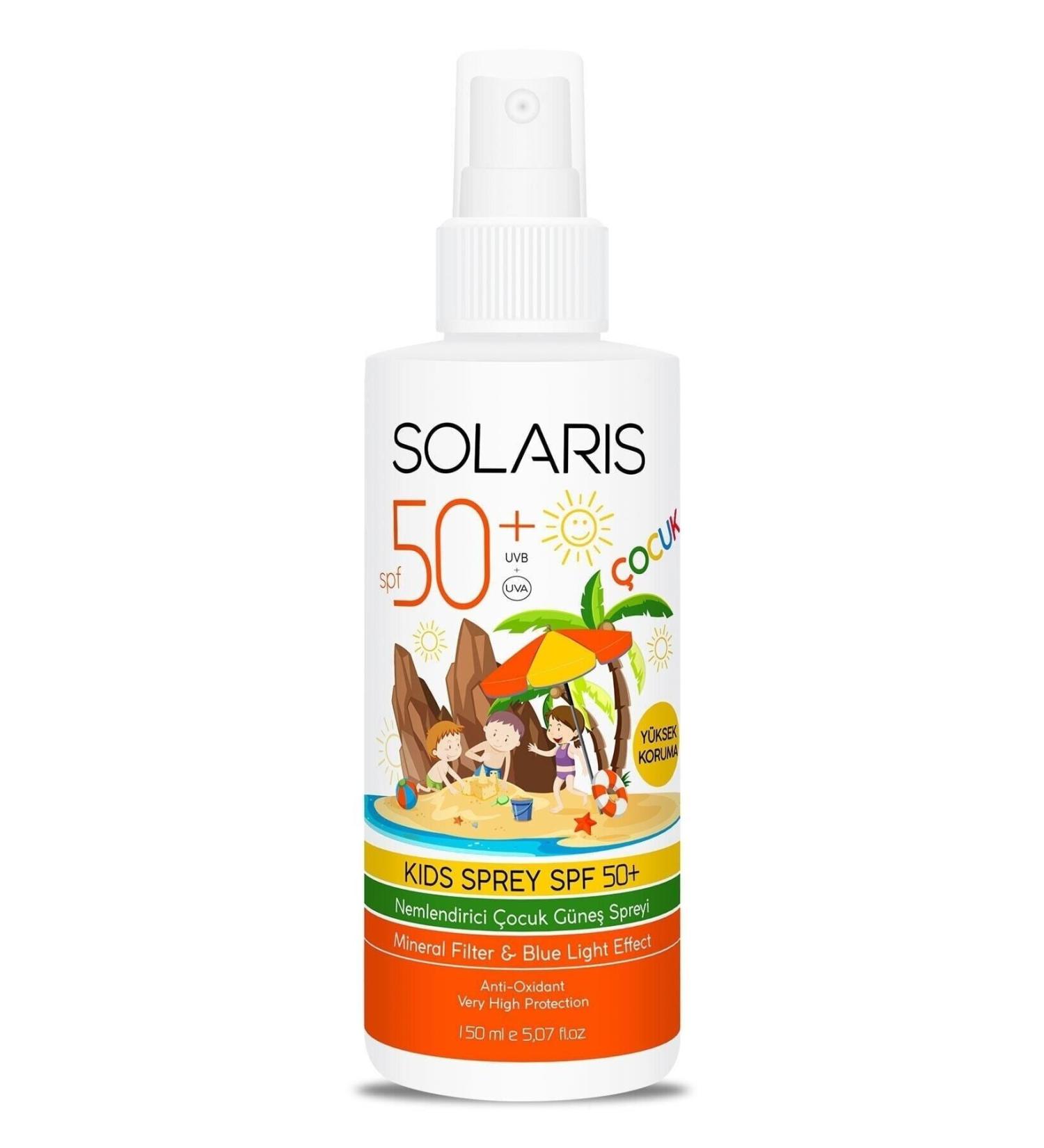 SOLARIS Children's Sun Cream Easy Absorption Spray Spf 50 High Protection for Sensitive Skin 150 ml