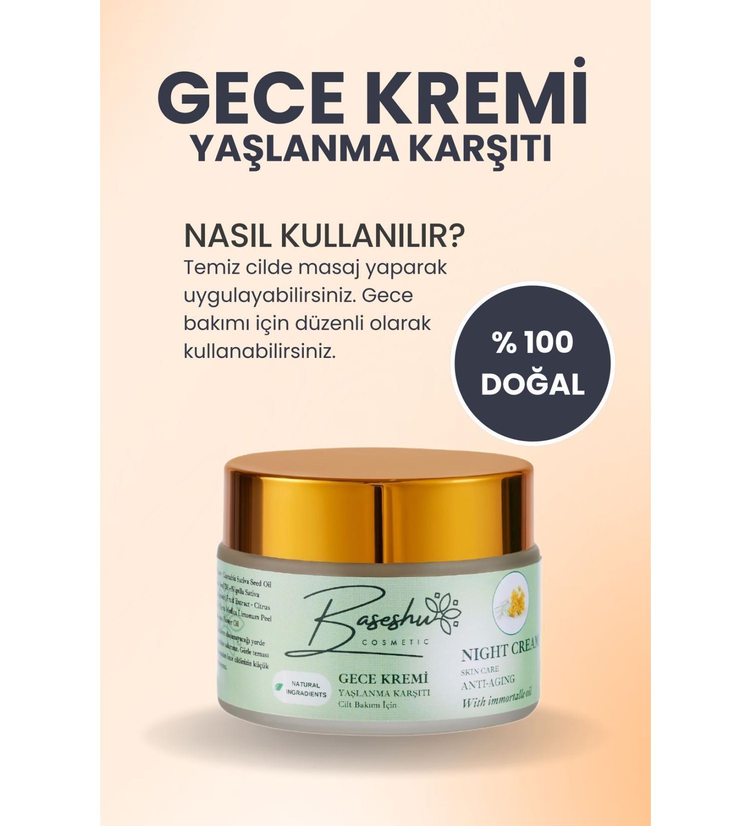 Baseshu Cosmetic Night Cream Herbal (Anti-Aging) Gold Cream - Buy Online on GoSupps.com