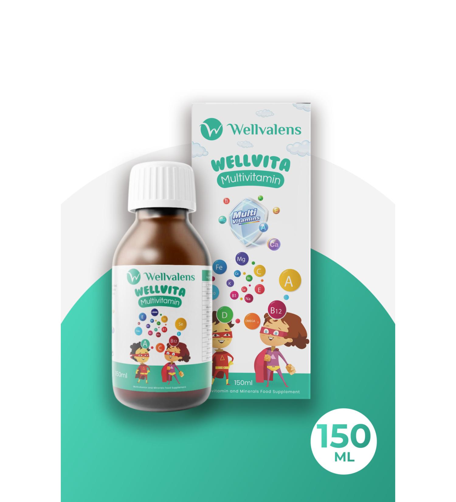 Wellvalens Wellvita Multivitamin Syrup 150 ml Vitamin and Mineral Supplement for Children