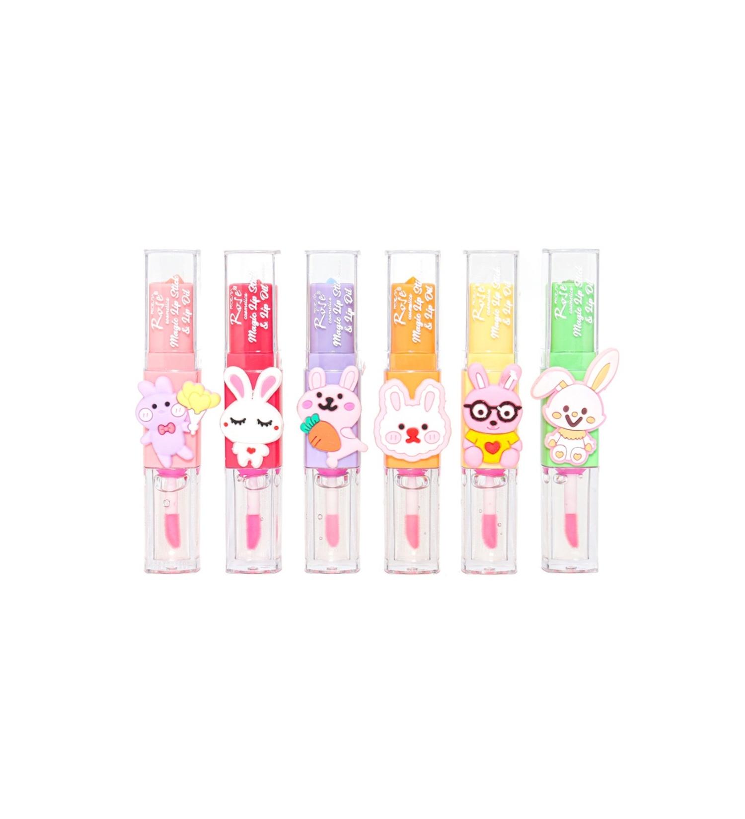 Roesia Rose Cosmetics Rose 6-Piece Double-Sided Magic Lip Gloss Set & Magic Lip Oil - Lip Stick
