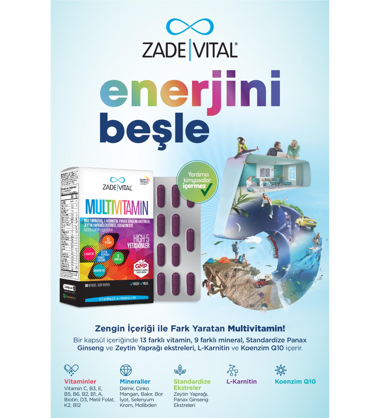 Zade Vital Multivitamin 30 Softgel Capsules