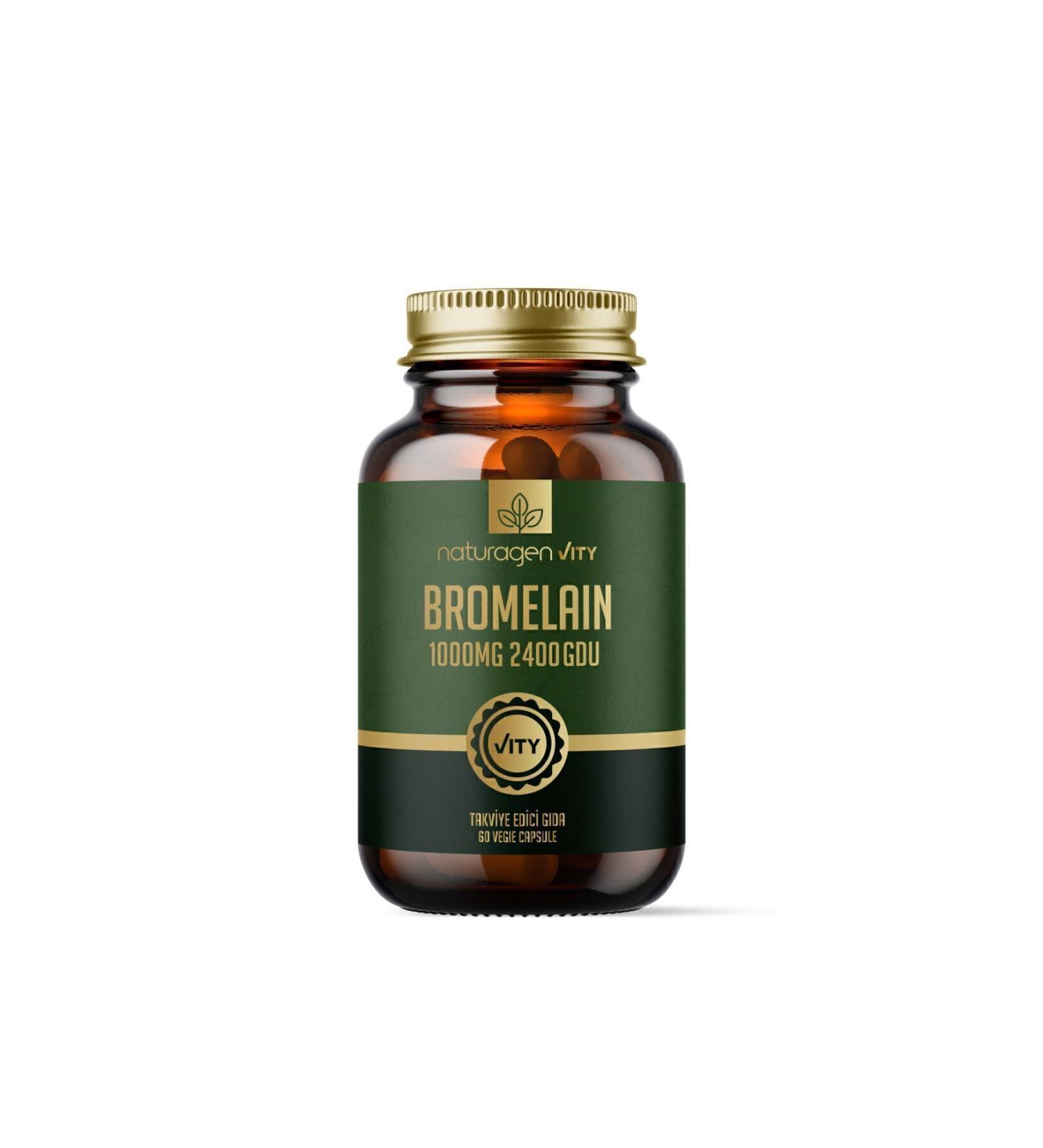Naturagen Bromelain 1000 Mg 2400 Gdu Prebiotic 60 Capsules - Buy Online on GoSupps.com