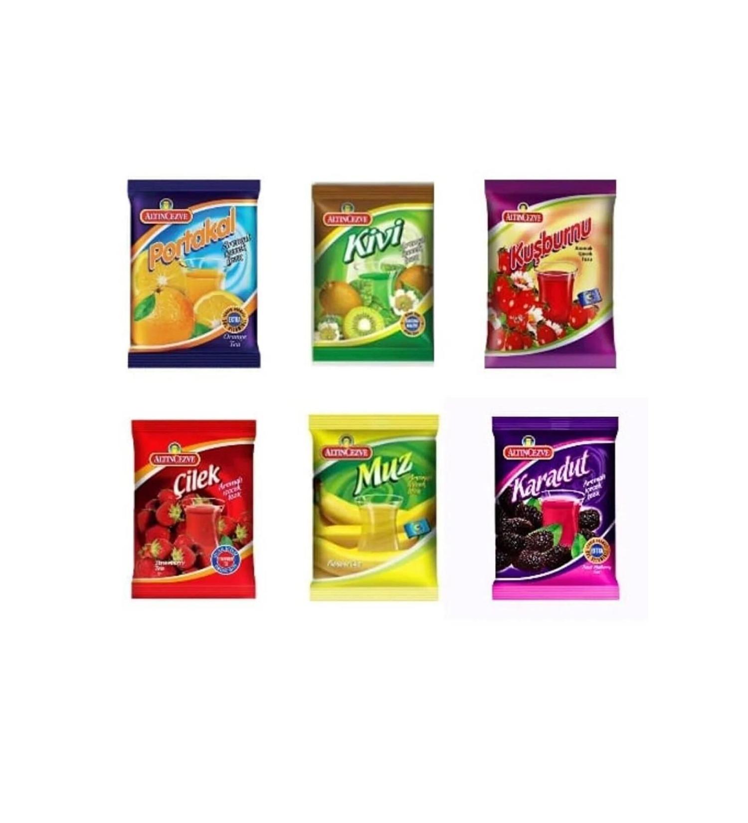 Alt ncezve 6 Pack (ORANGE-KIWI-ROSEHIP-STRAWBERRY-BANANA-BLACK MULBERRY) 250 gr Drink Powder