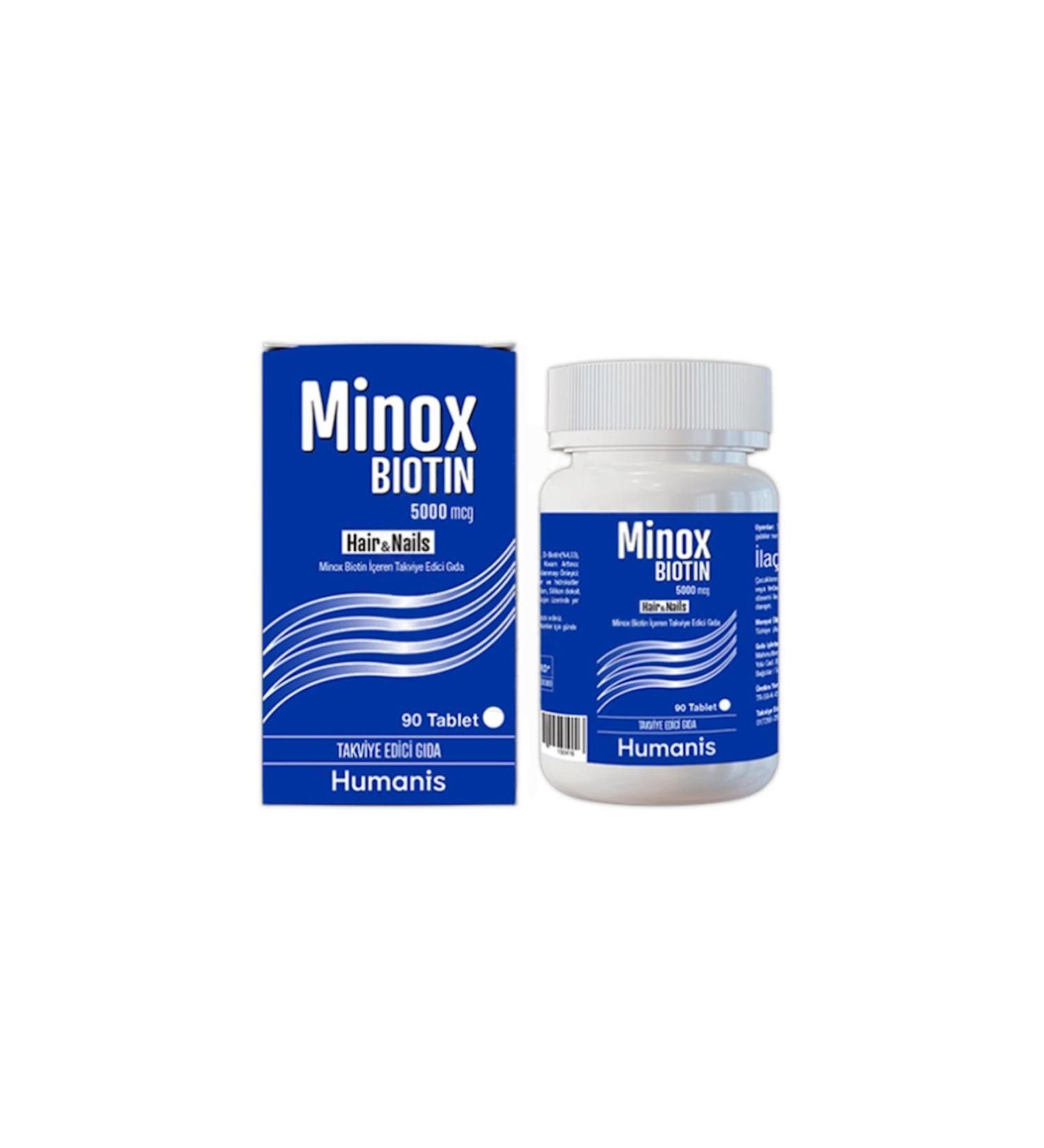 Humanis Hair and Nails Minox Biotin 5000mcg 90 Tablets