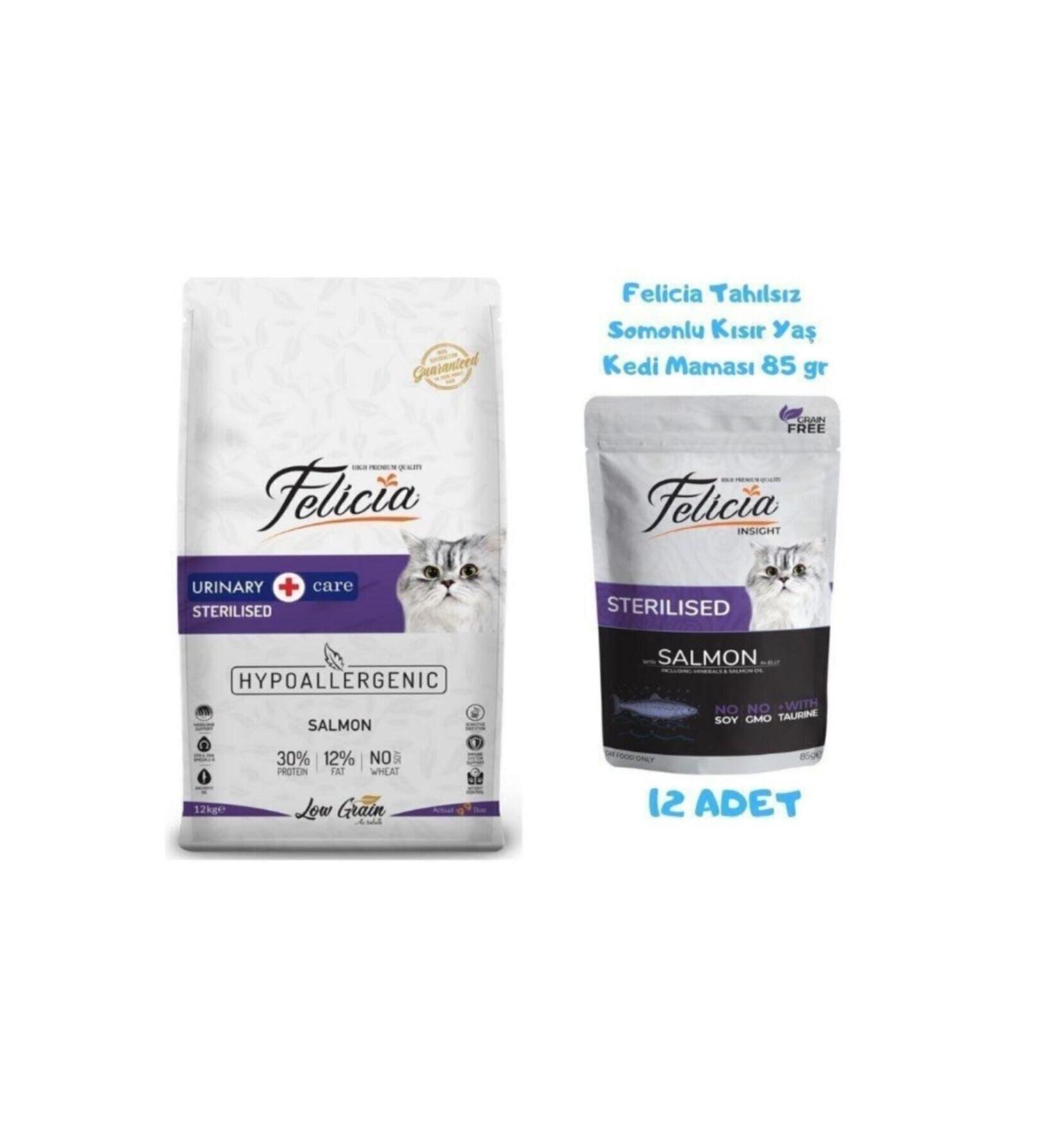 Felicia Sterilized Cat Food with Salmon 12 Kg (Wet Food)