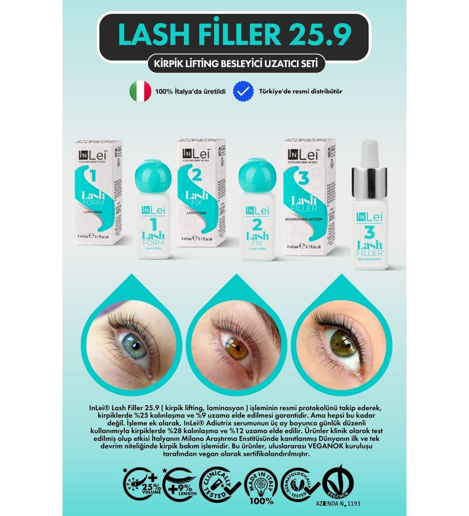 InLei Lash Filler Eyelash Lifting Lamination Filler Nourishing 3 Pcs 4ml Glass Bottle Set - Buy Online on GoSupps.com