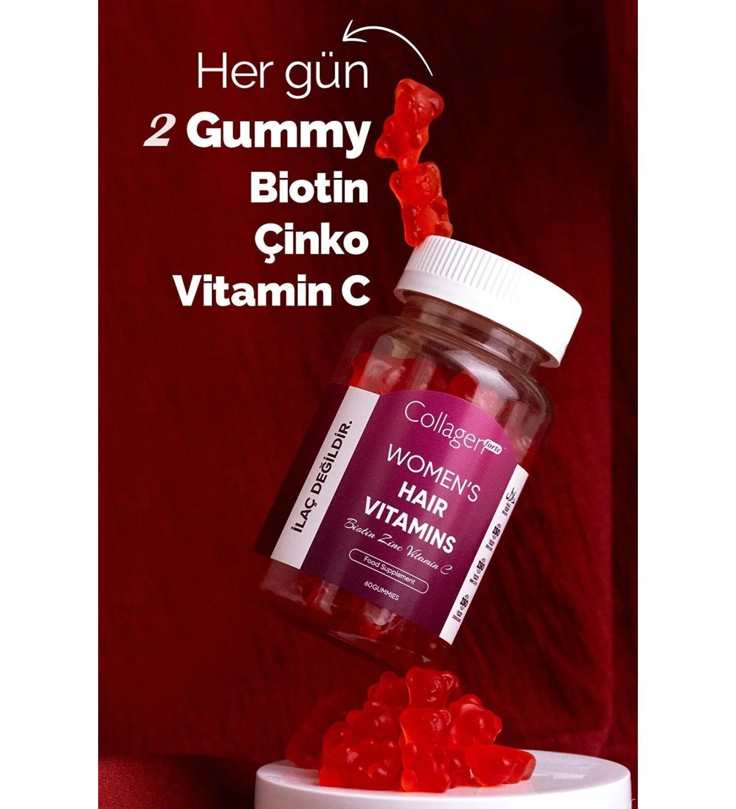 Collagen Forte Platinum Hair Vitamins for Women 60 Gummies 120g Biotin Folic Acid Beauty Support for Your Hair - Buy Online on GoSupps.com