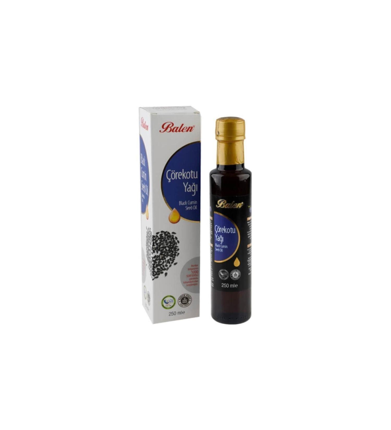 Balen Black Cumin Oil Black Cumin 250 ml Cold Pressed Drinkable Black Cumin Oil Glass Bottle 250 Cc