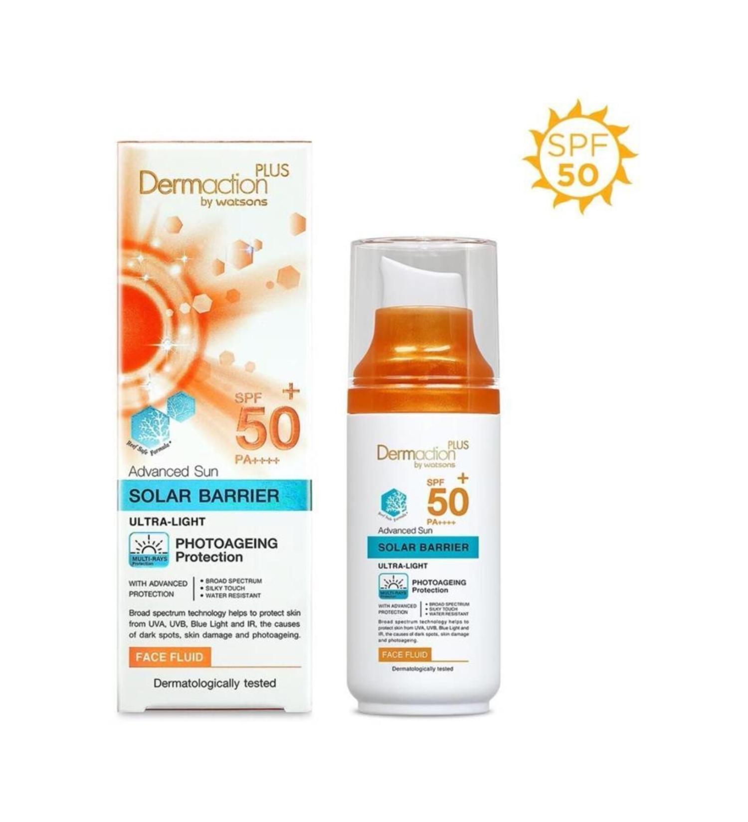 DERMACTION PLUS BY WATSONS Solar Barrier Sun Face Cream Spf50 50 ml - Buy Online on GoSupps.com