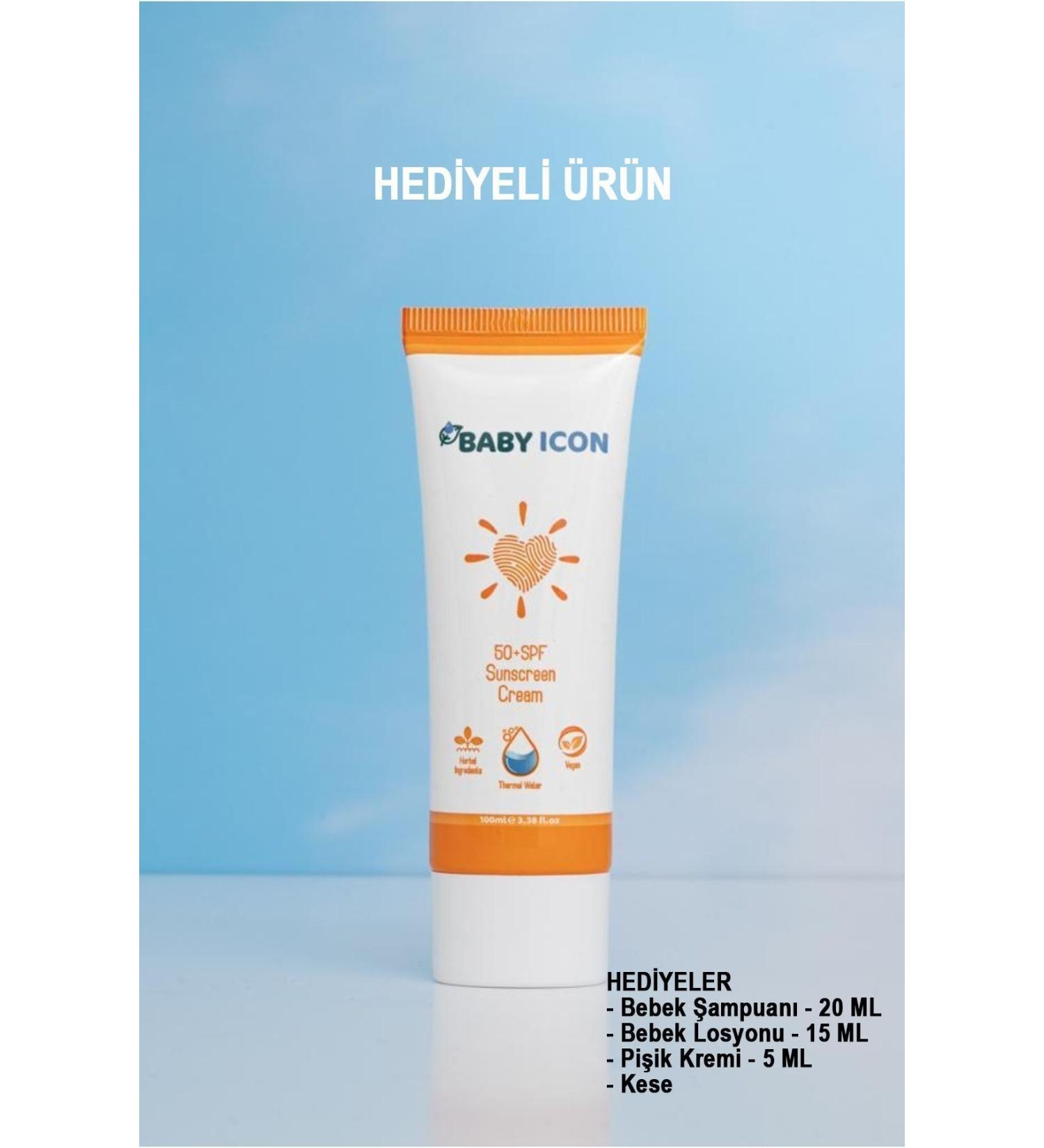Baby Icon Sun Cream - Spf 50 Sun Cream for Babies Children and Pregnant Women 100 ml + Gifts