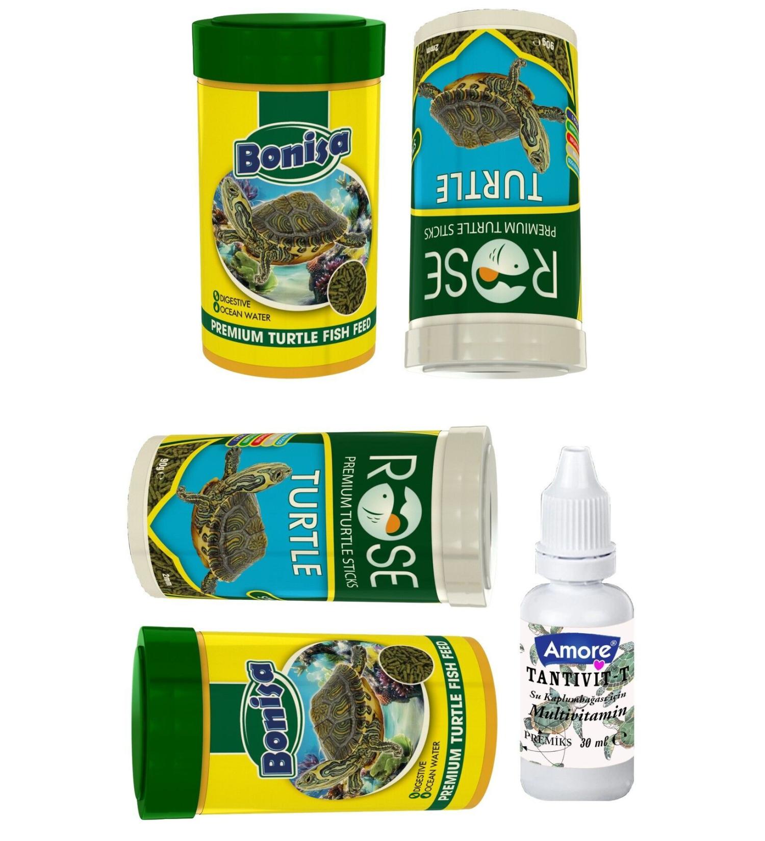 Rose Turtle 2x100ml Stick Food Bonisa Turtle 2x100ml Tantivit-30cc