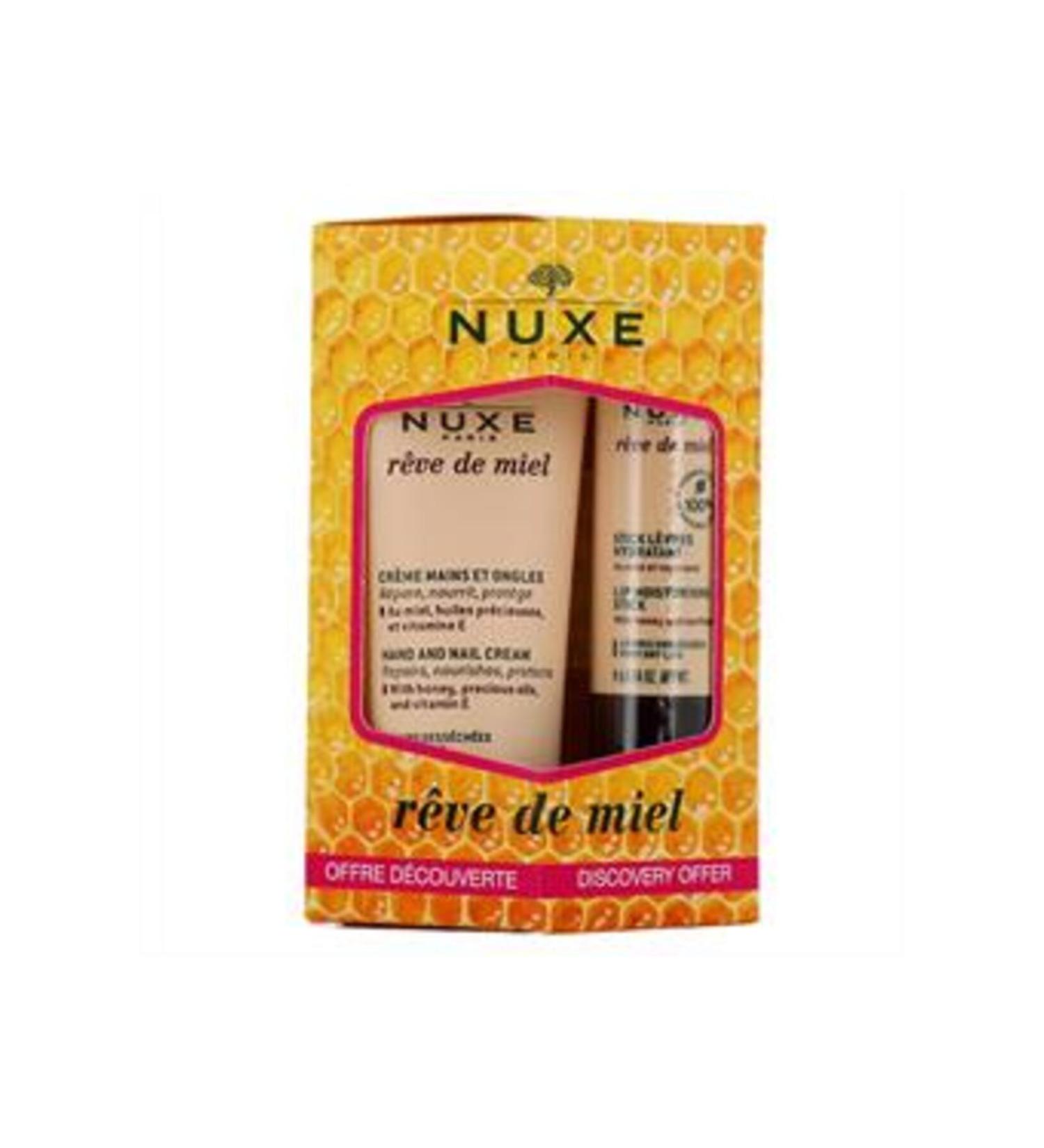 Nuxe Reve De Miel Hand Cream 30ml and Lip Stick Lip Care Cream 4gr (SINGLE)