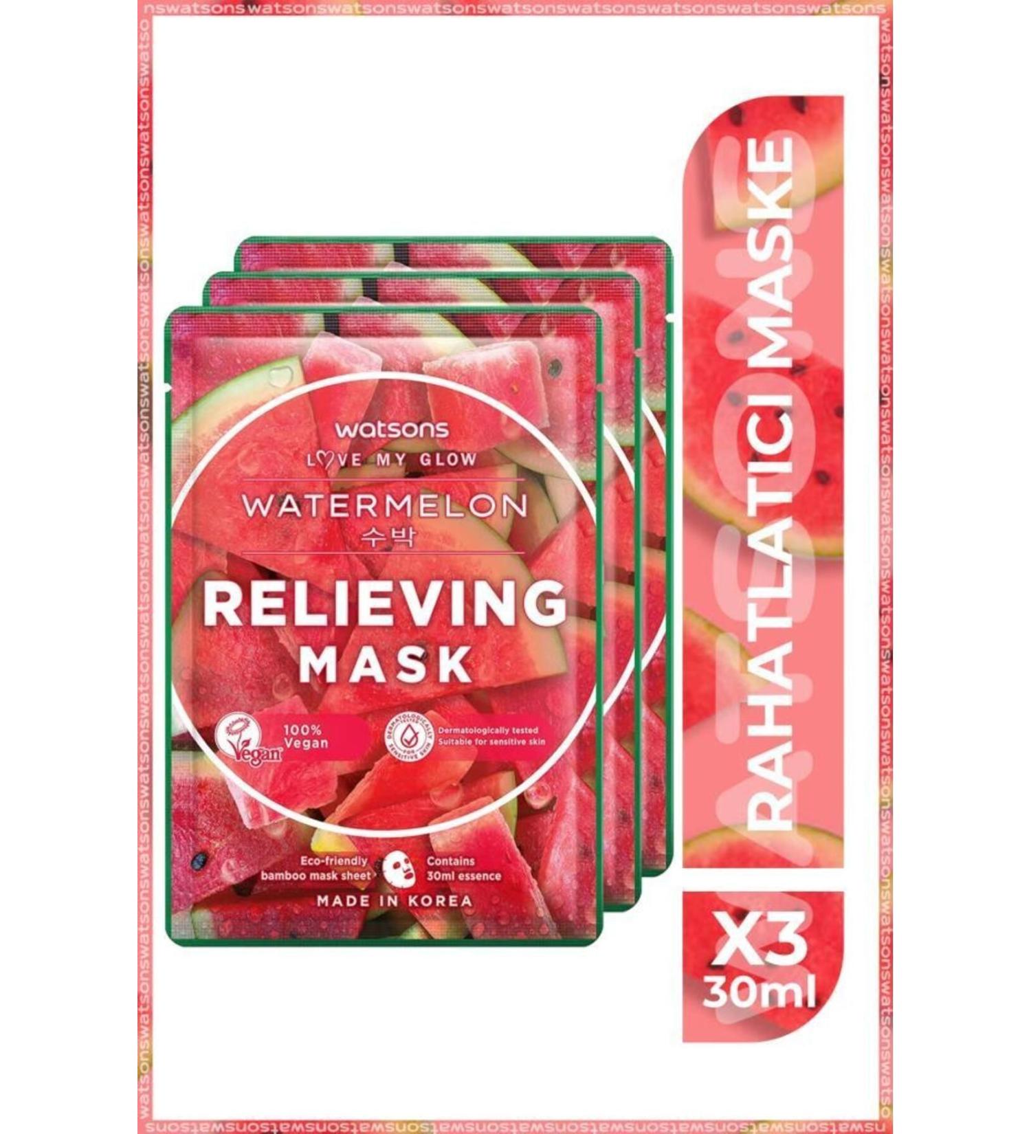 Watsons Fruity Mask Watermelon Relieving Mask * 3 Pieces - Buy Online on GoSupps.com