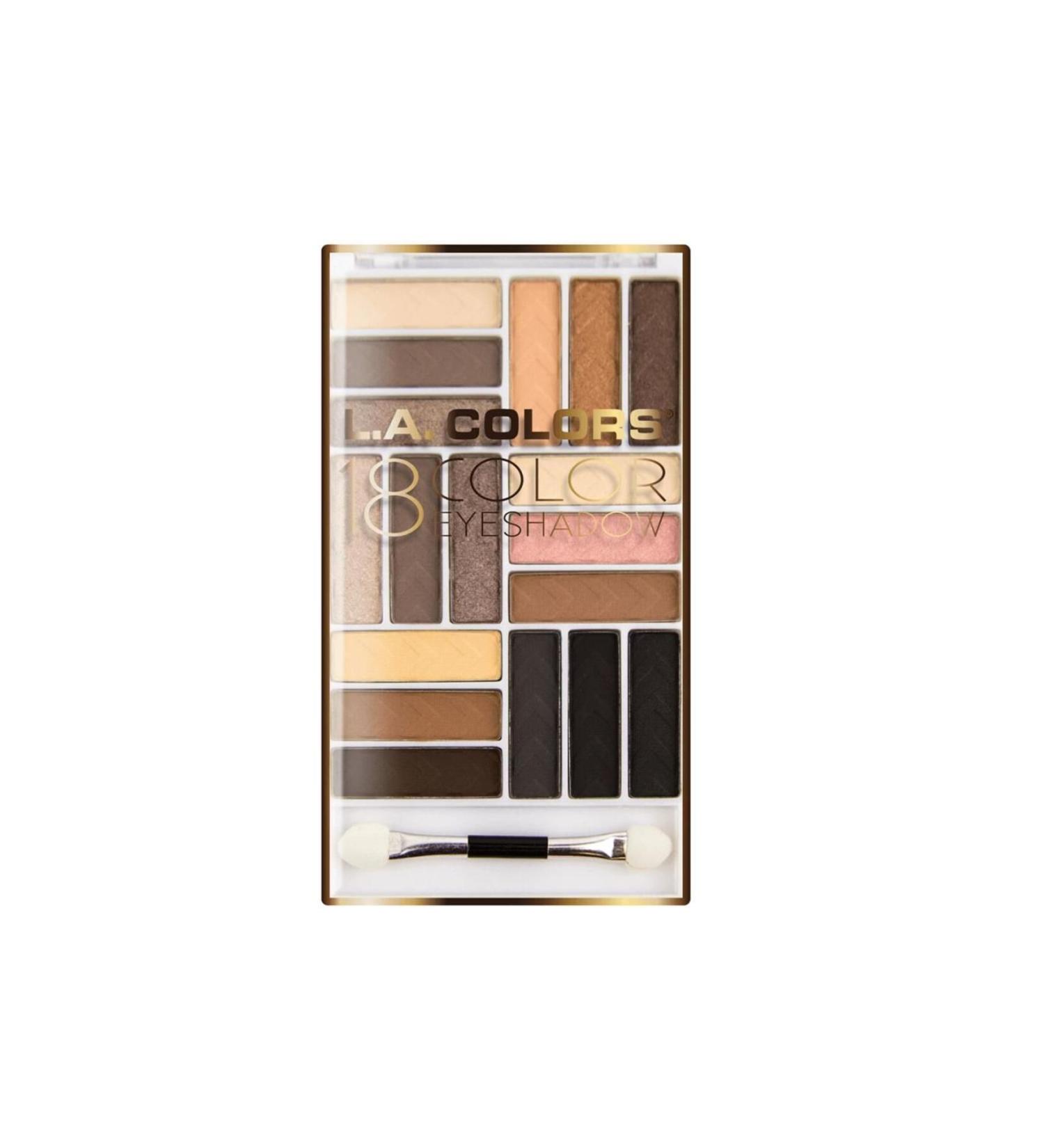 LA Colors 18 Color Eyeshadow Palette-downtown Brown 81555737504