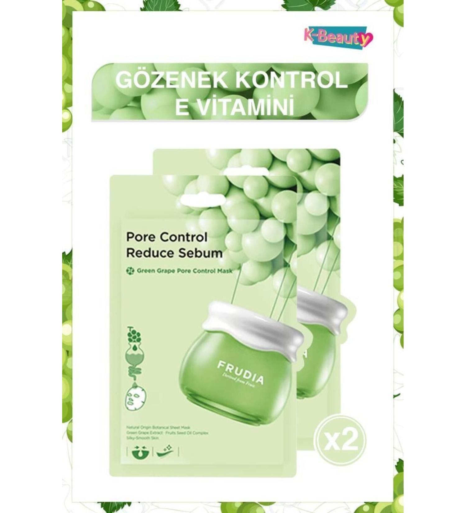 Frudia Green Grape Pore Control Face Mask 2 Pieces