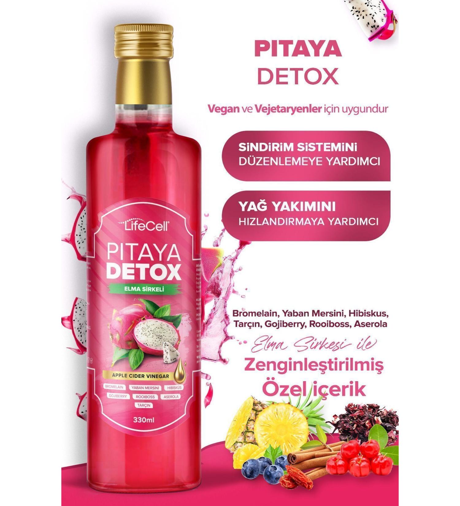 Lifecell Pitaya Detox - Natural Fermentation with Apple Cider Vinegar - Buy Online on GoSupps.com