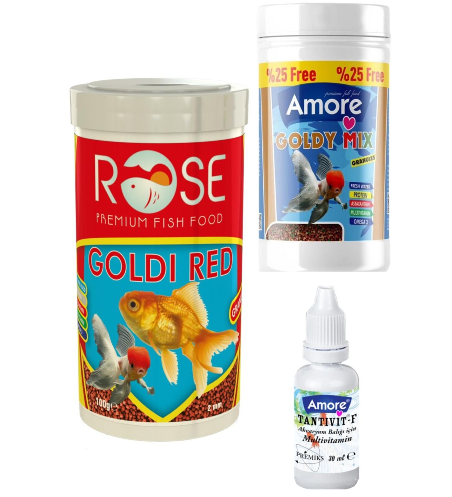 AMORE GoldFish Mix Granules 125ml Rose 250ml Goldi Red Granule Goldfish Food Multivitamin