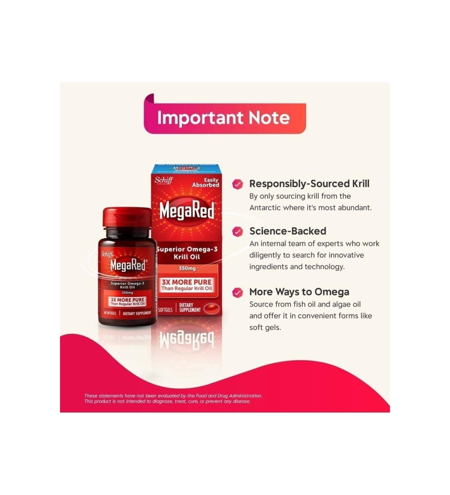 Schiff Megared Superior Omega-3 Krill Oil 60 Tablets 350 Mg