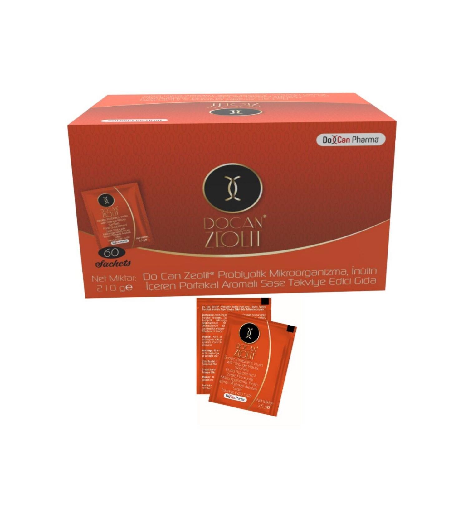 Docan Pharma Docan Active Zeolite - Orange Flavored and Probiotic