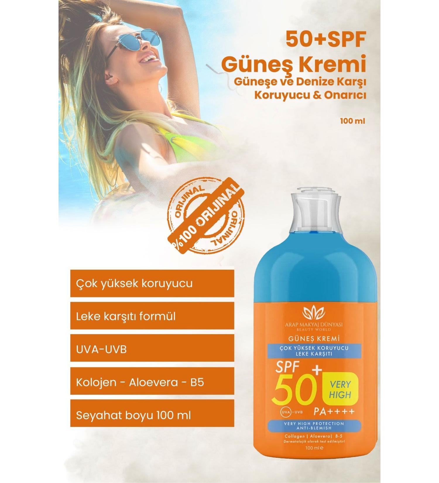 Arab Makeup World 50 Spf Sunscreen 100ml Face Sunscreen And Body Sunscreen