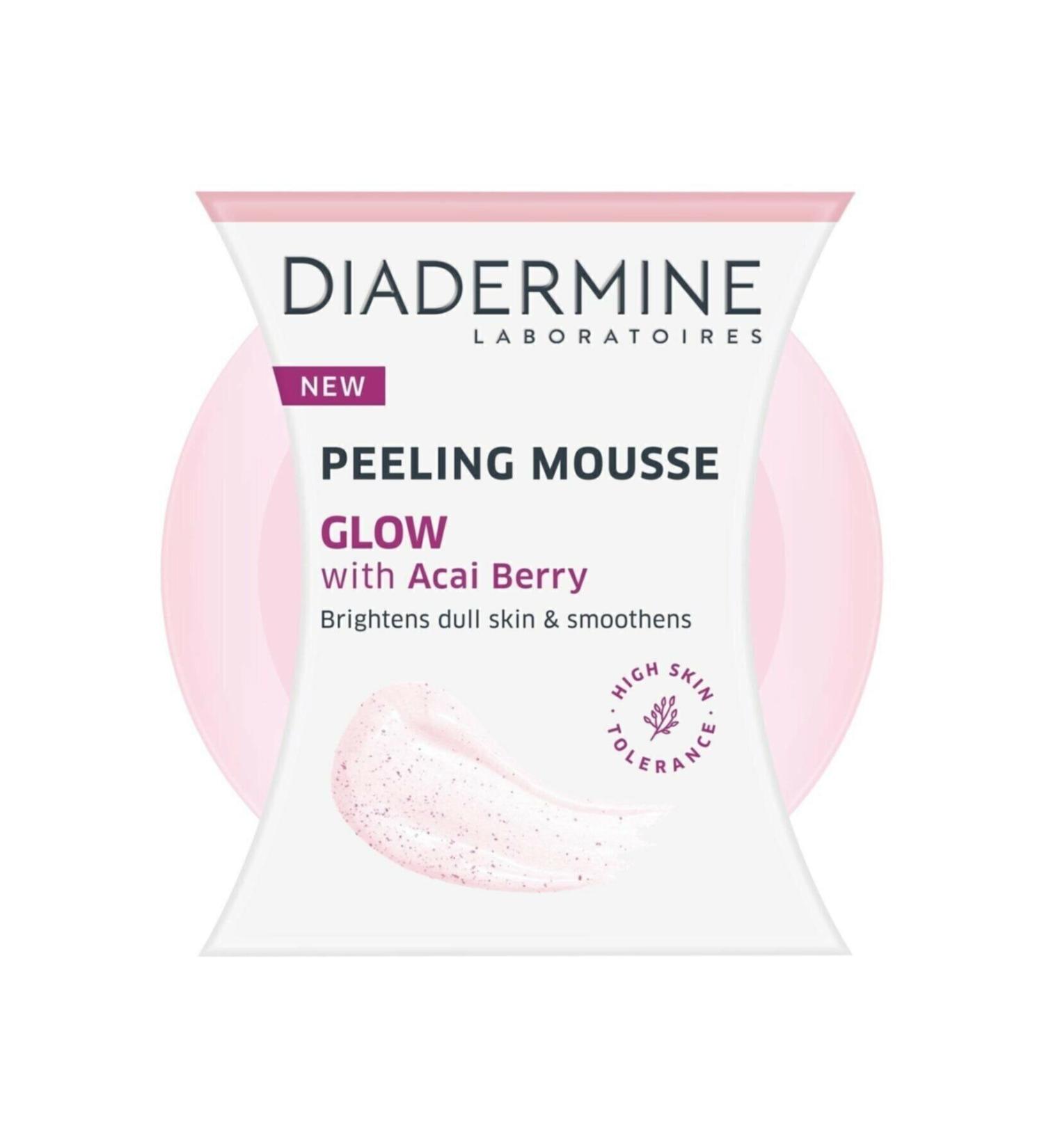 Diadermine Peeling Mousse Glow Acai Grape Brightening Cleansing Peeling 75 Ml