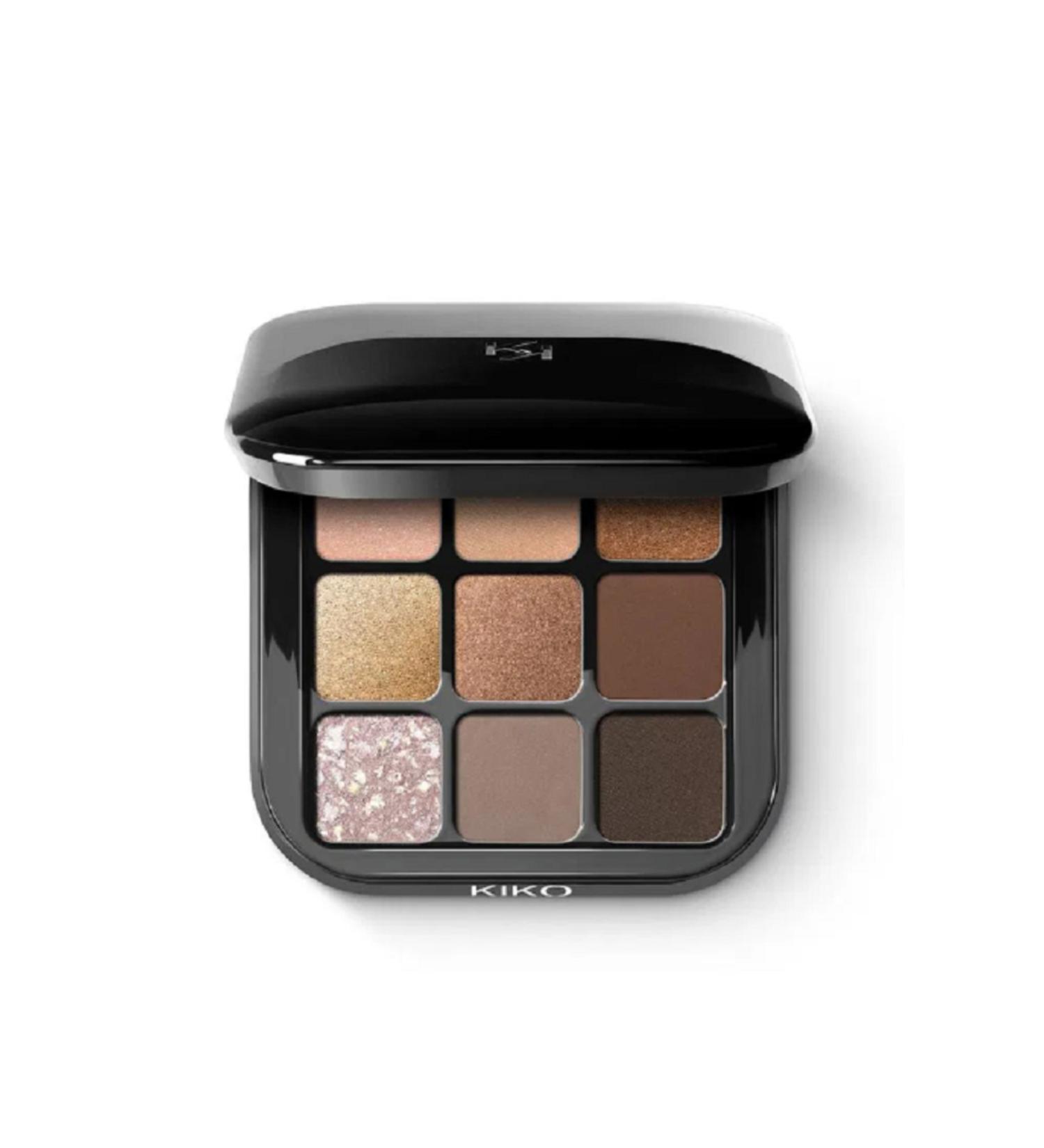 KIKO New Glamour Multi Finish Eyeshadow Palette with 9 Eyeshadows in Different Finishes