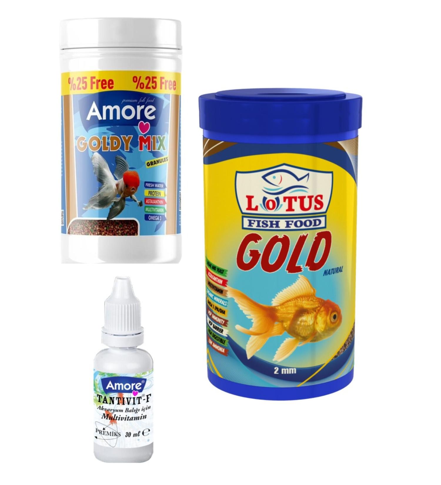 AMORE GoldFish Mix Granules 125ml Lotus 250ml Natural Granule Goldfish Food Multivitamin
