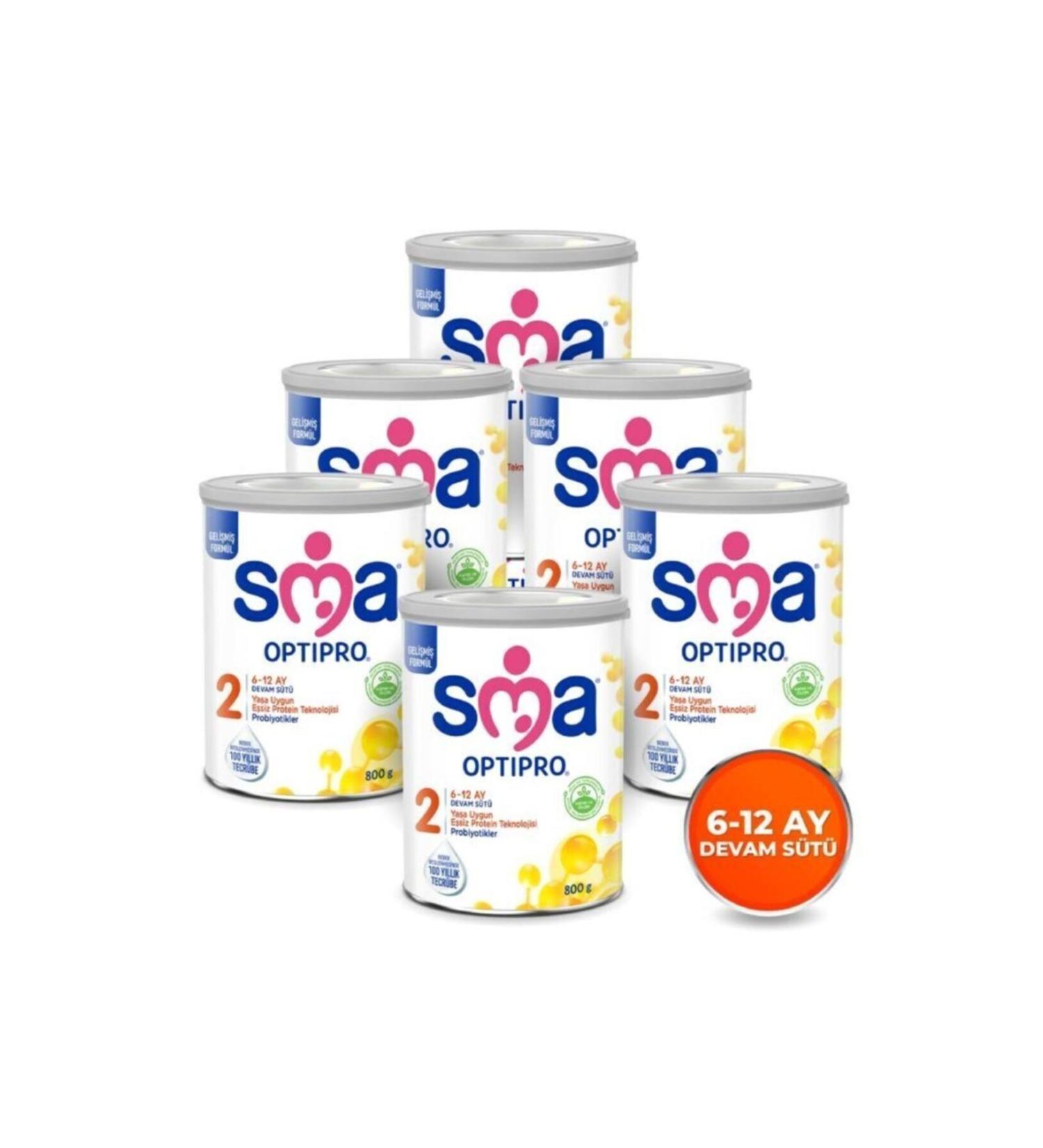 Nestle Sma Optipro 2 800 gr 6-12 Months Follow-On Milk (6-PIECE)