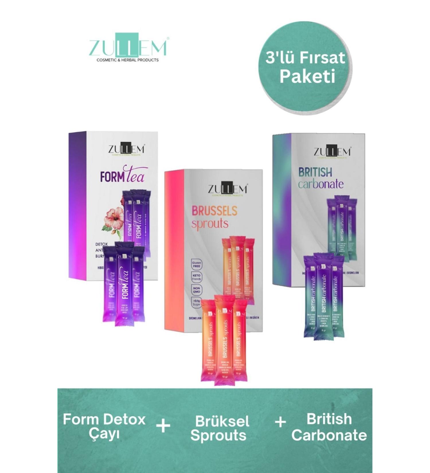 ZULLEM INTRODUCTION PACKAGE 3-PACK GREEN TEA - BRUSSELS SPROUTS - ENGLISH BAKING SODA 3 BOXES - Buy Online on GoSupps.com