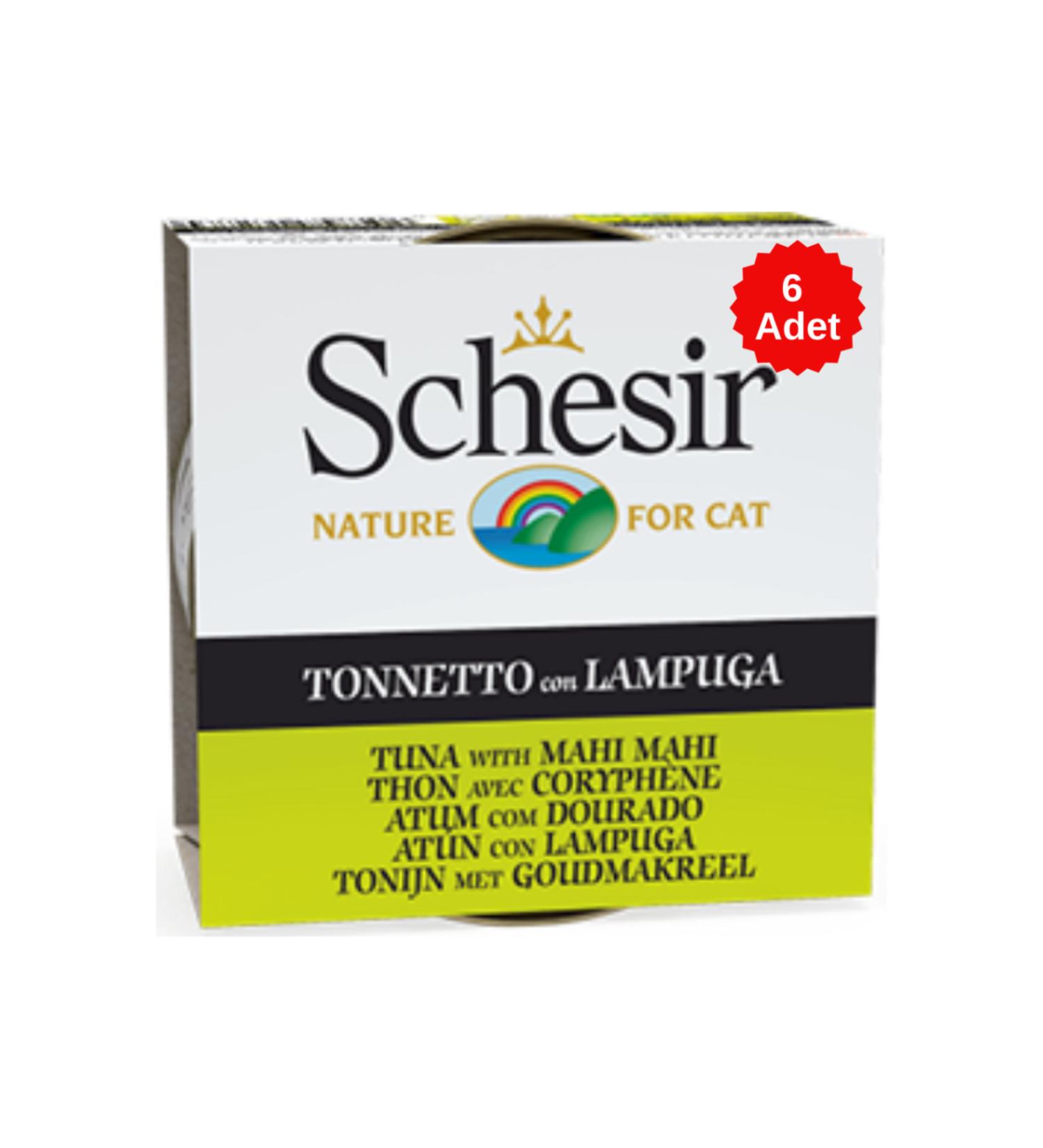 Schesir Cat Jelly Canned Cat Food in Tuna and Lambuka Jelly 85 Gr 6 Pieces