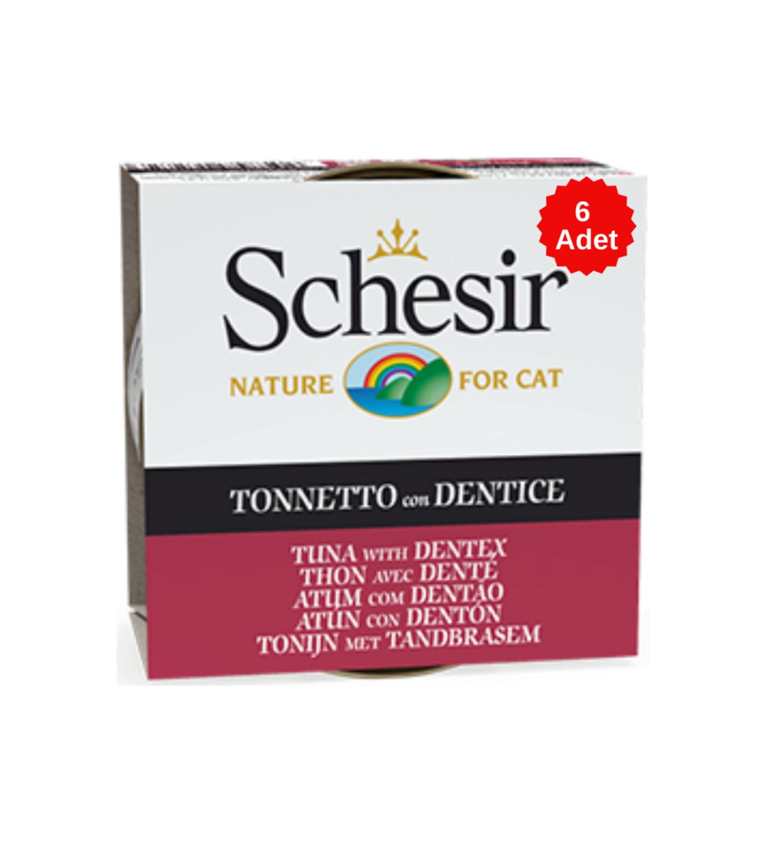 Schesir Cat Jelly Tuna and Sinarit Fish Jelly Canned Cat Food 85 Gr 6 Pieces