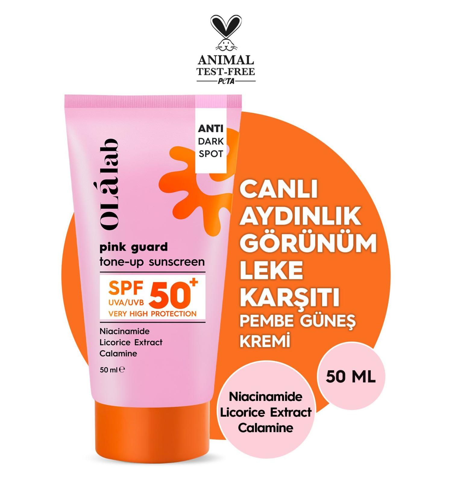 OlaLab Brightening Tone Equalizer SPF 50+ High UV Protection Pink Face Sunscreen 50ml - Buy Online on GoSupps.com