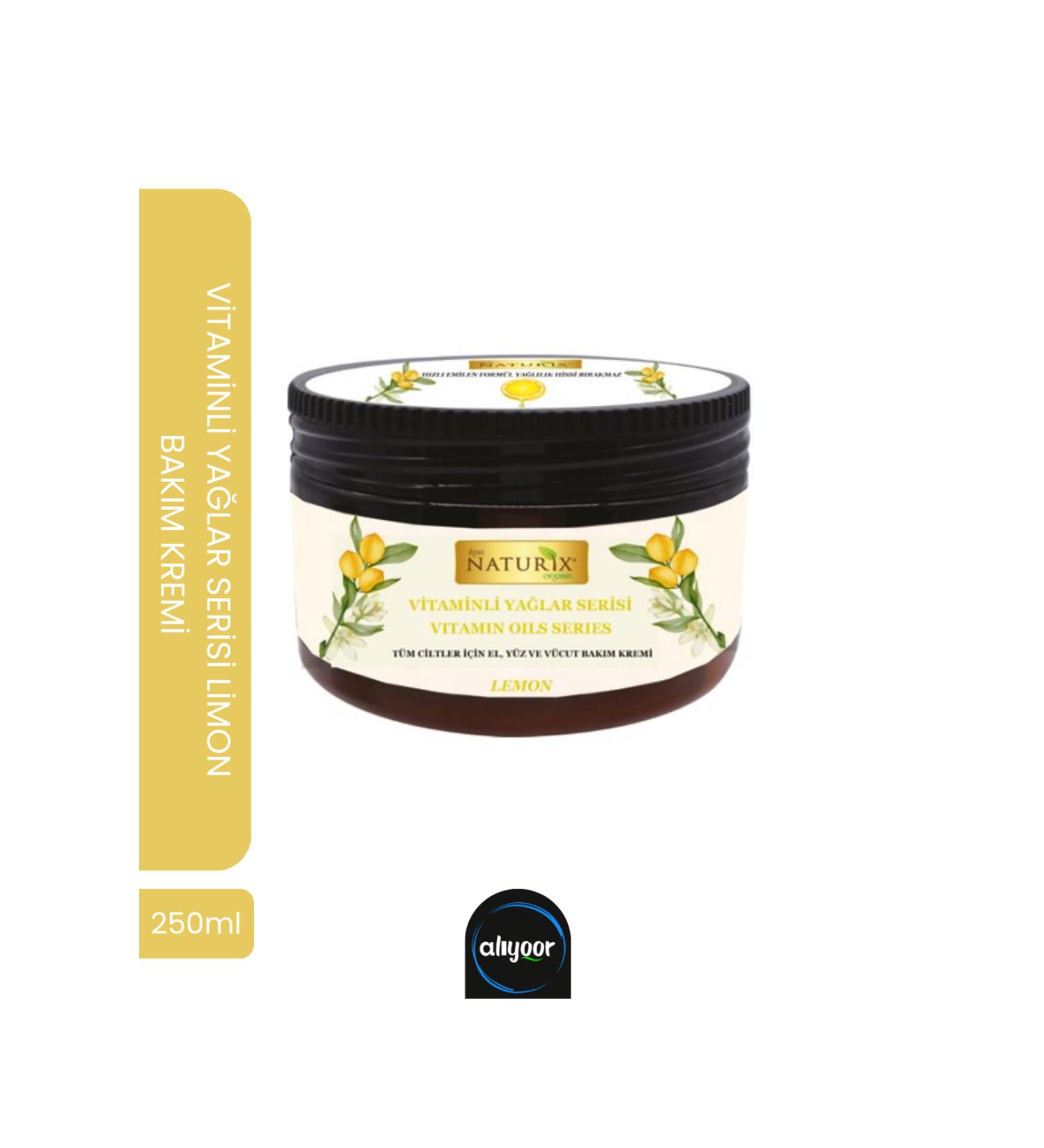 Naturix Vitamin Oils Series Lemon Essence Hand Face Body Cream 250 ml Intensive Moisture Therapy